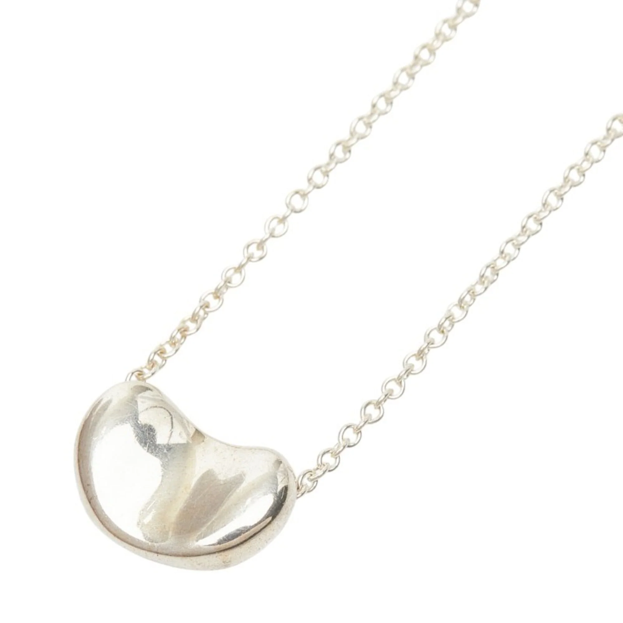 Bean Pendant Necklace Sterling Silver 7.5mm