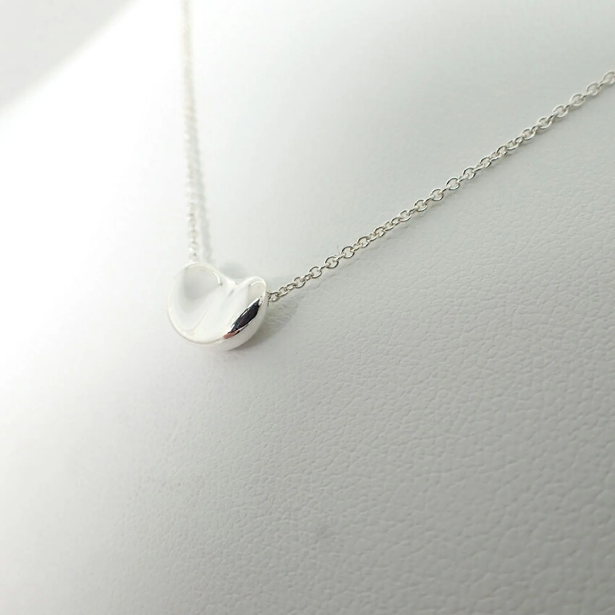 Bean Pendant Necklace Sterling Silver 7.6mm - Image 5
