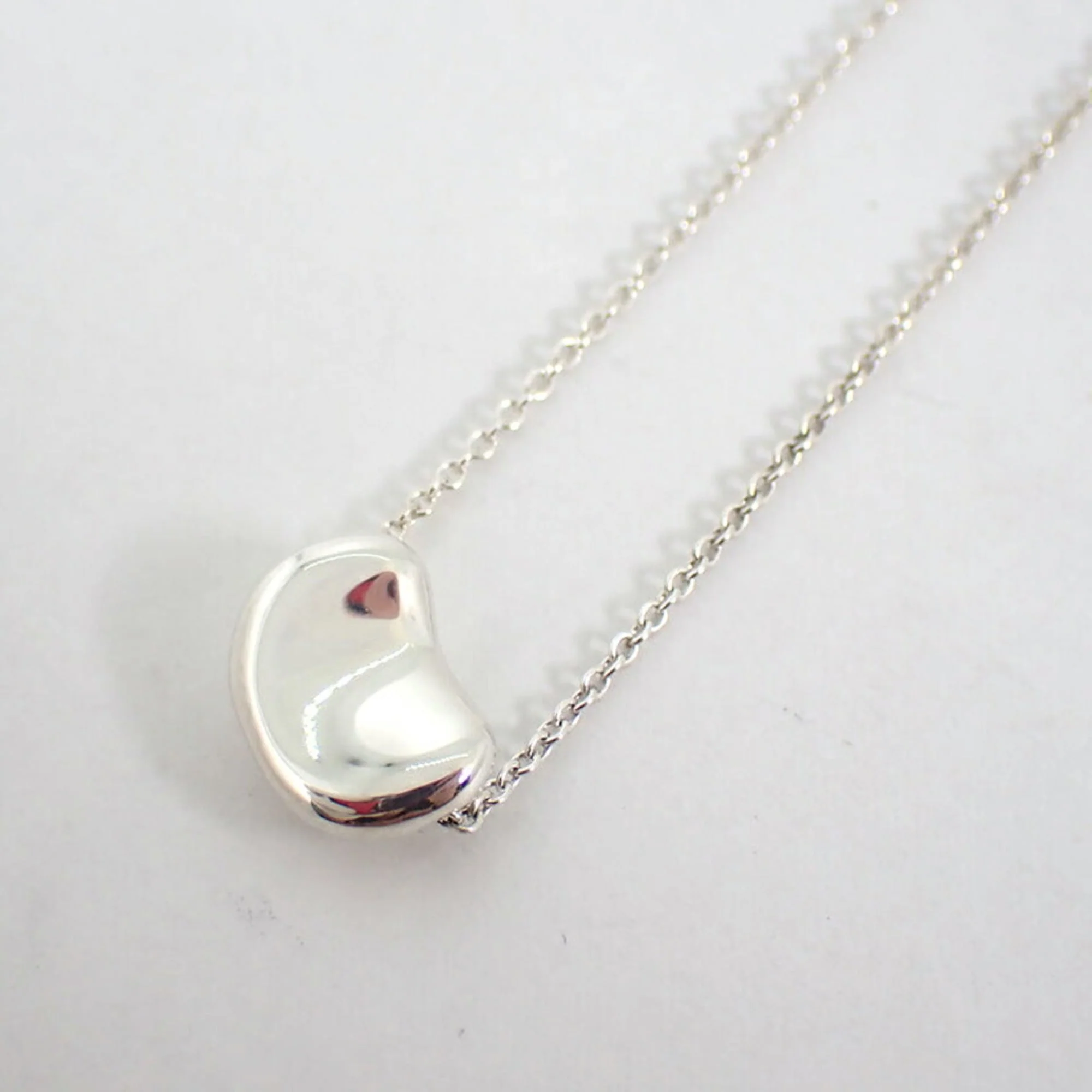 Bean Pendant Necklace Sterling Silver 7.8mm - Image 7