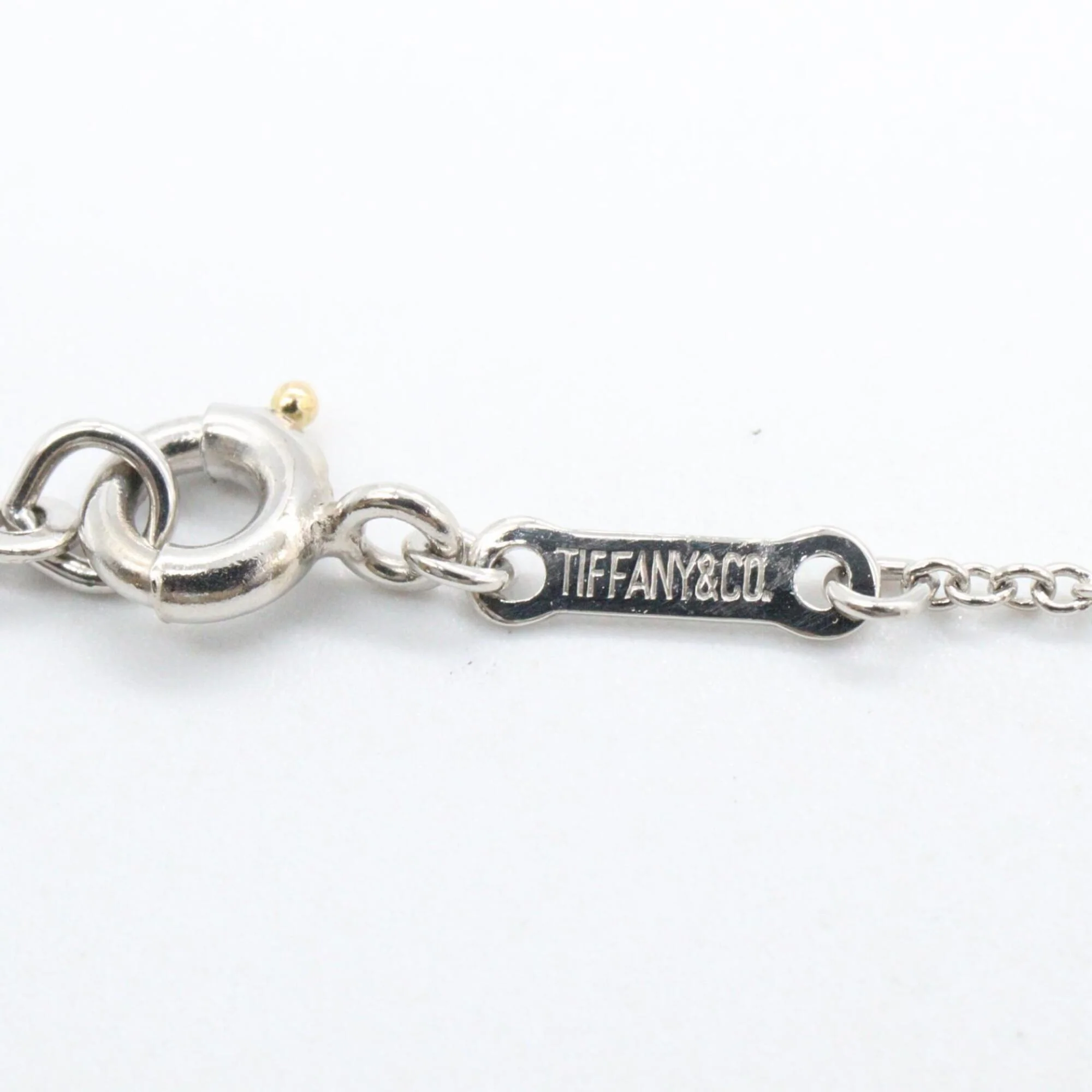 Bean Pendant Necklace Sterling Silver and Platinum 6mm - Image 3