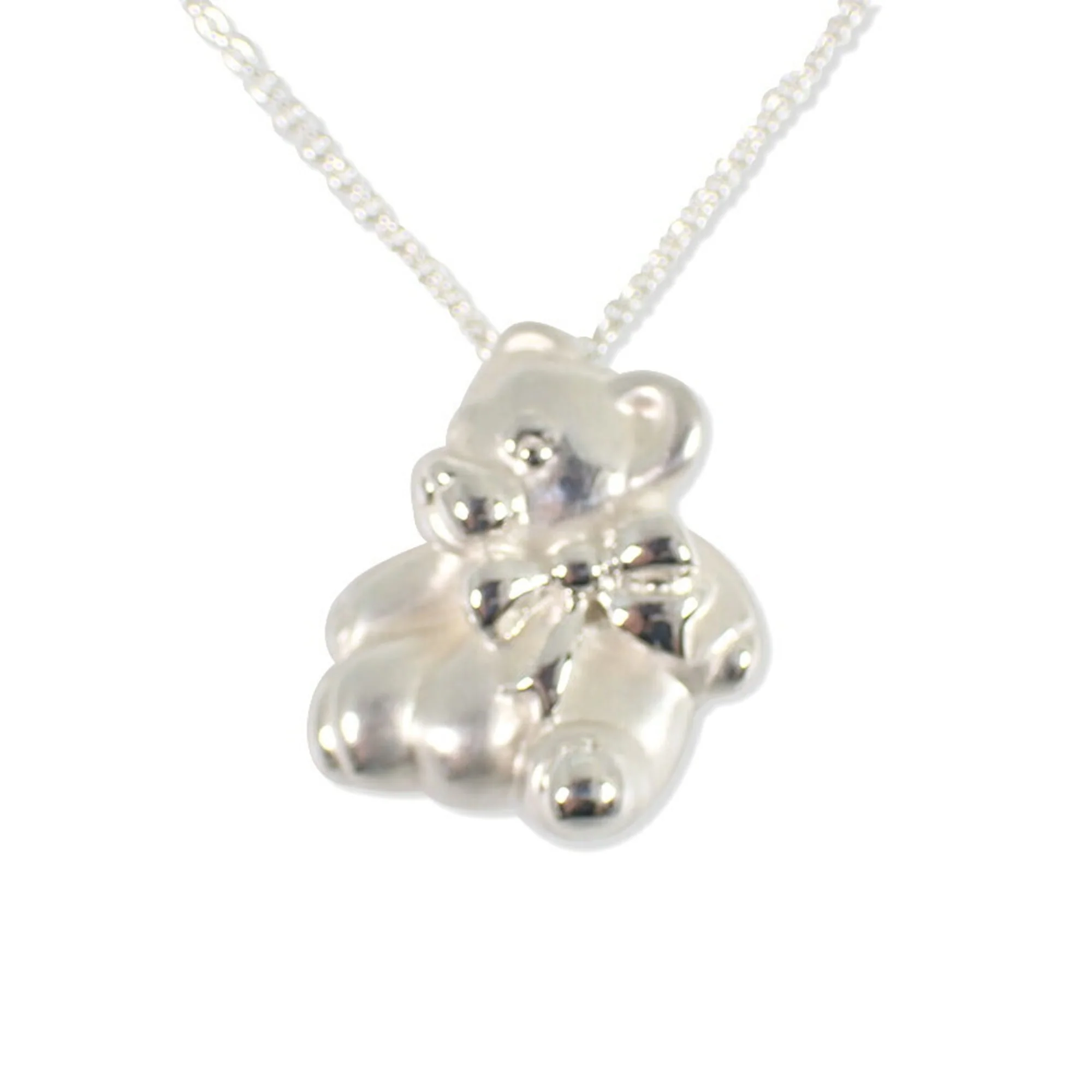 Bear Pendant Necklace Sterling Silver