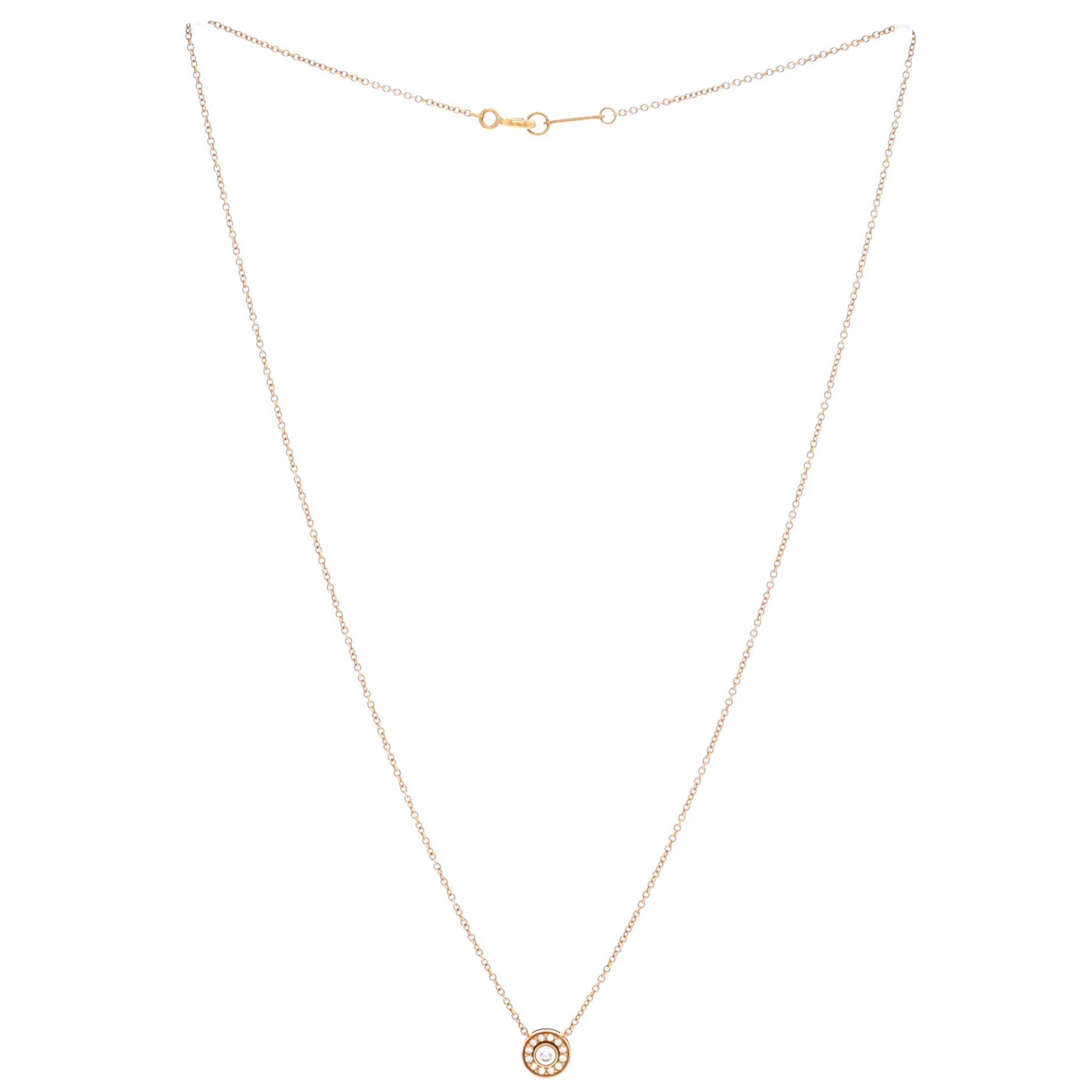 Circlet Pendant Necklace 18K Rose Gold with Diamonds Mini - Image 3