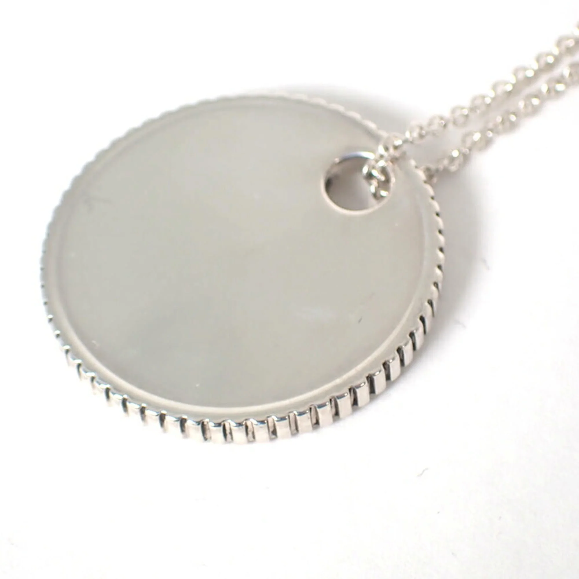 Coin Edge Pendant Necklace Sterling Silver - Image 7