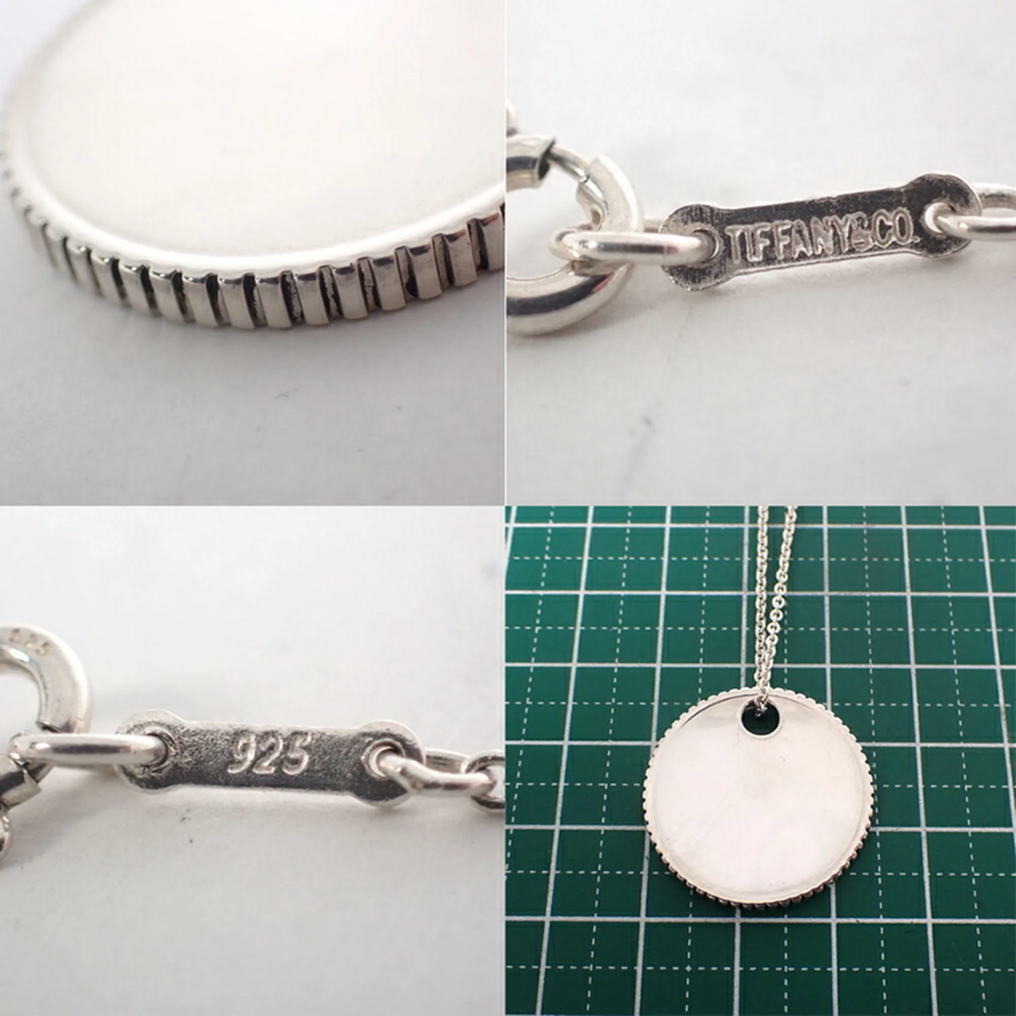 Coin Edge Pendant Necklace Sterling Silver - Image 9