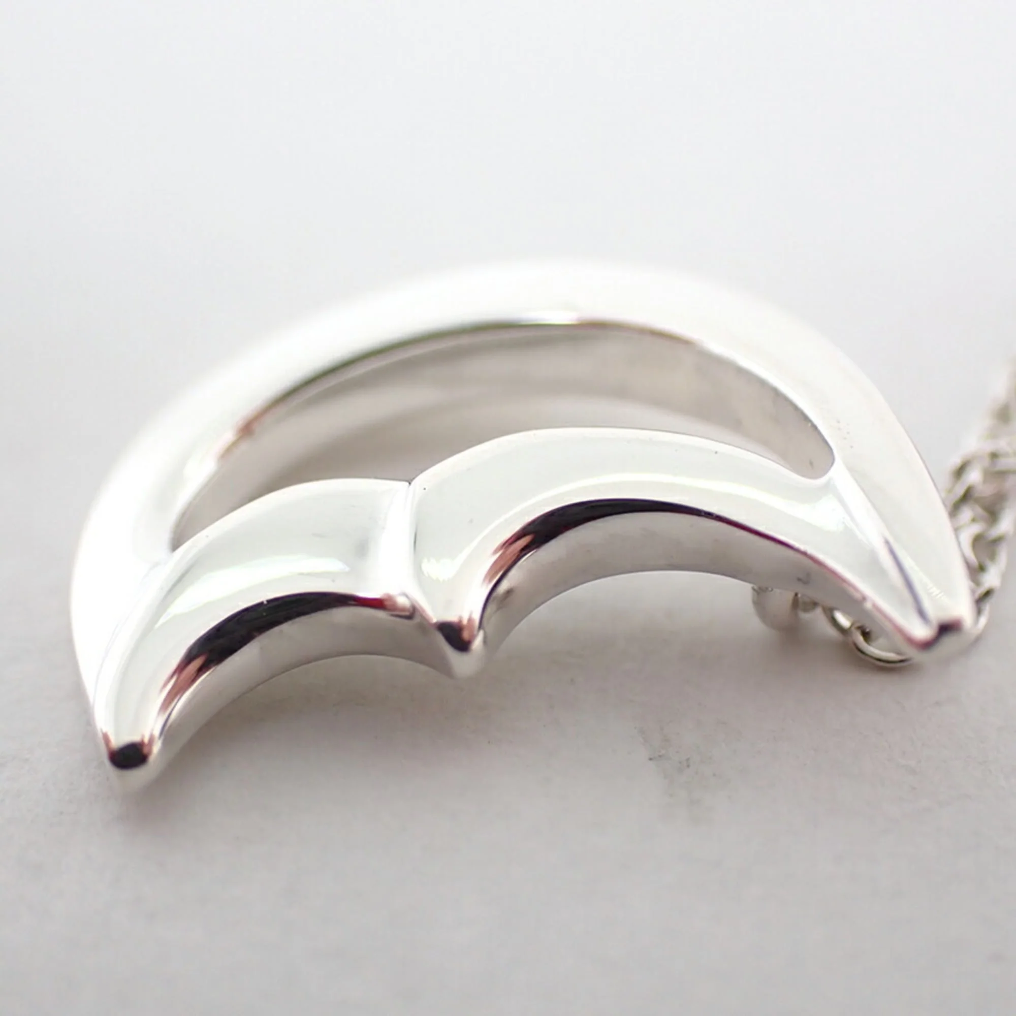 Crescent Moon Pendant Necklace Sterling Silver - Image 7