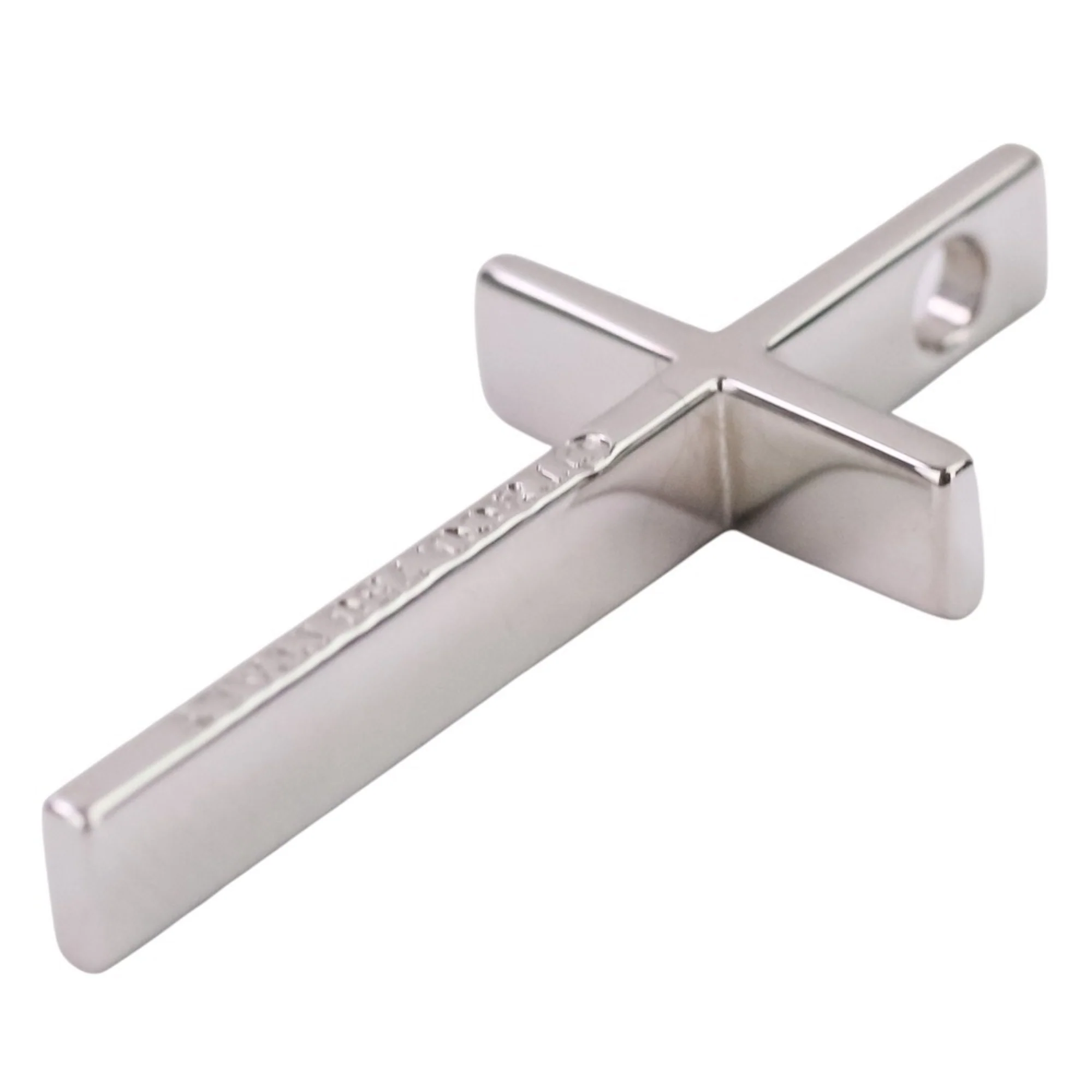 Cross Pendant Necklace 18K White Gold - Image 3