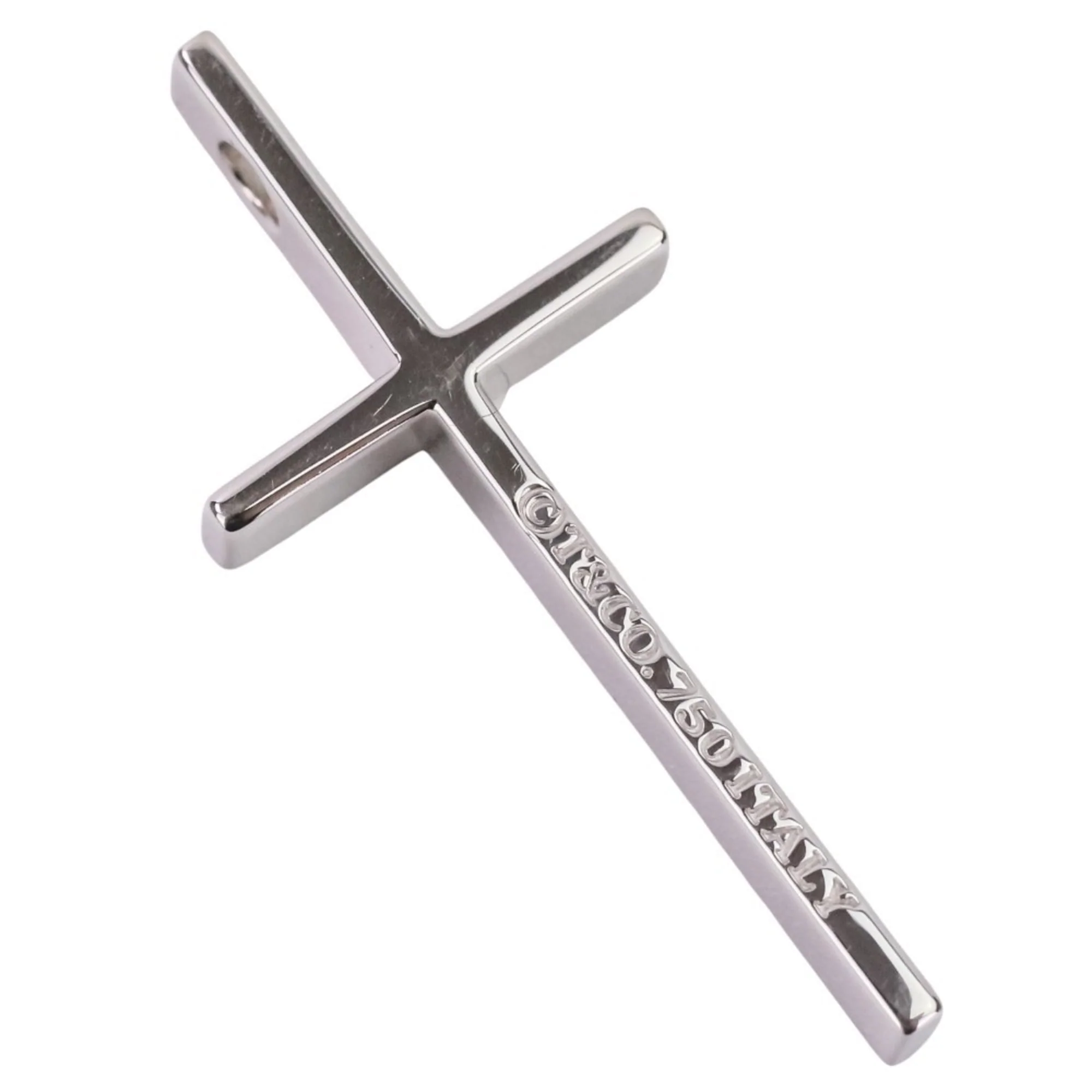 Cross Pendant Necklace 18K White Gold - Image 7
