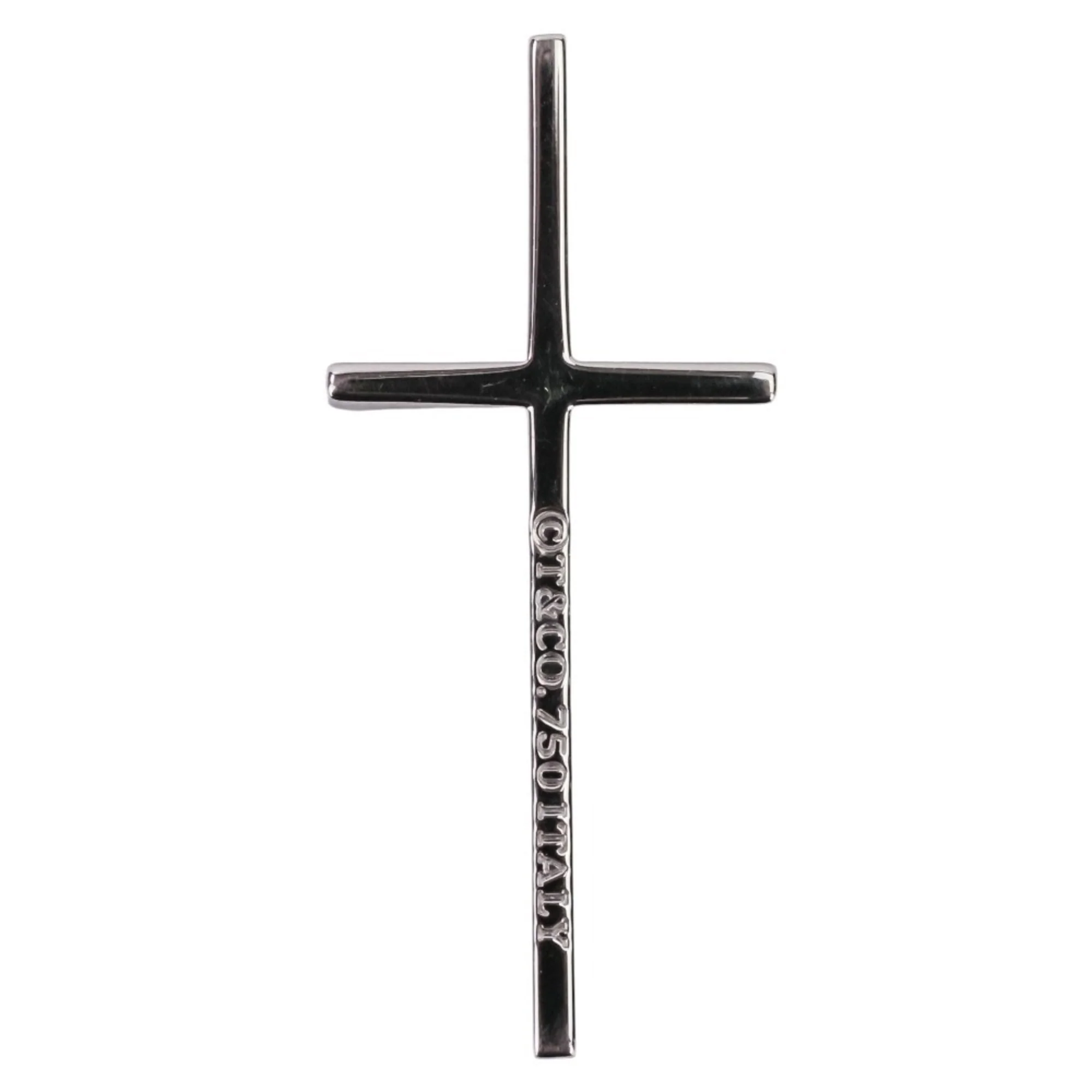 Cross Pendant Necklace 18K White Gold - Image 8