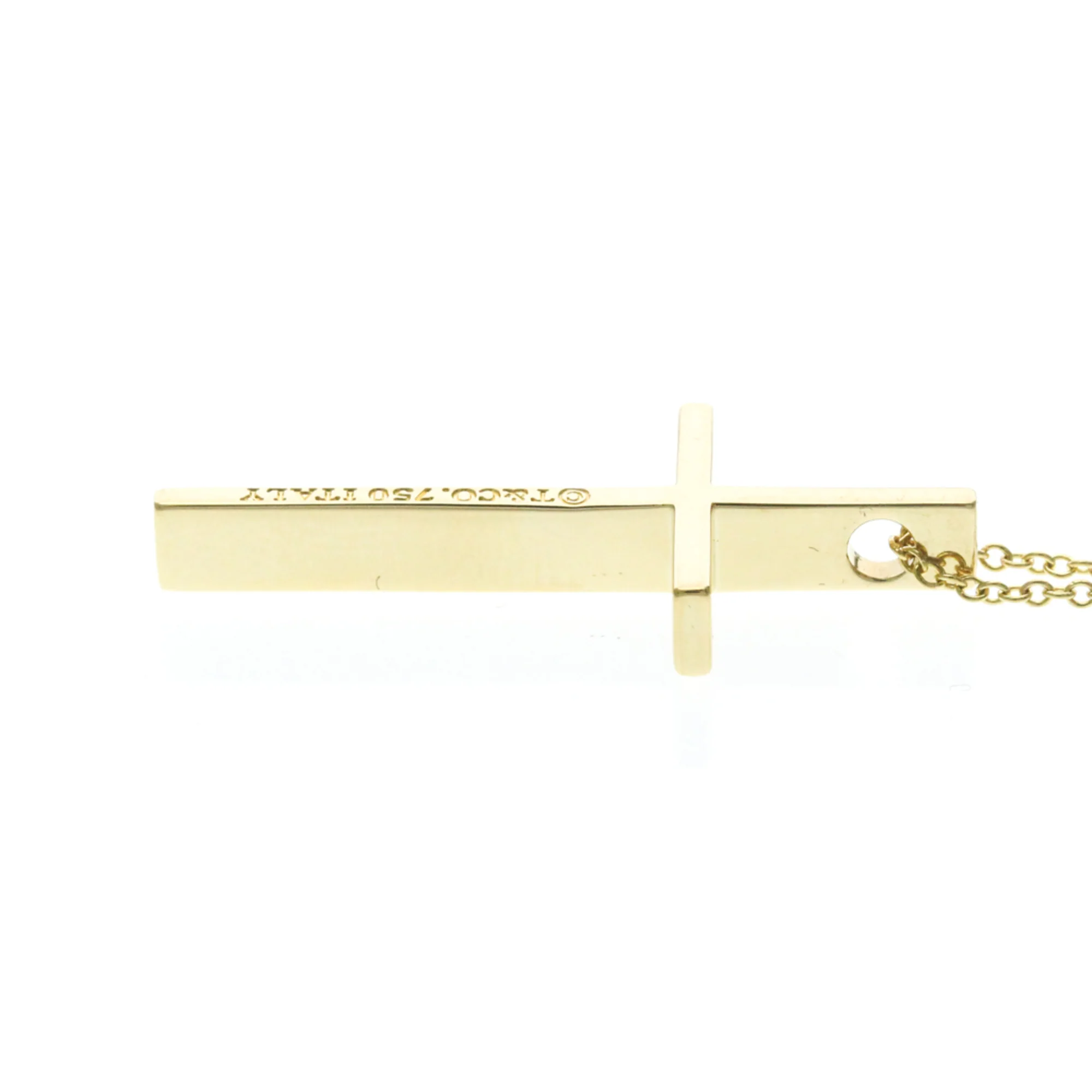 Cross Pendant Necklace 18K Yellow Gold - Image 3