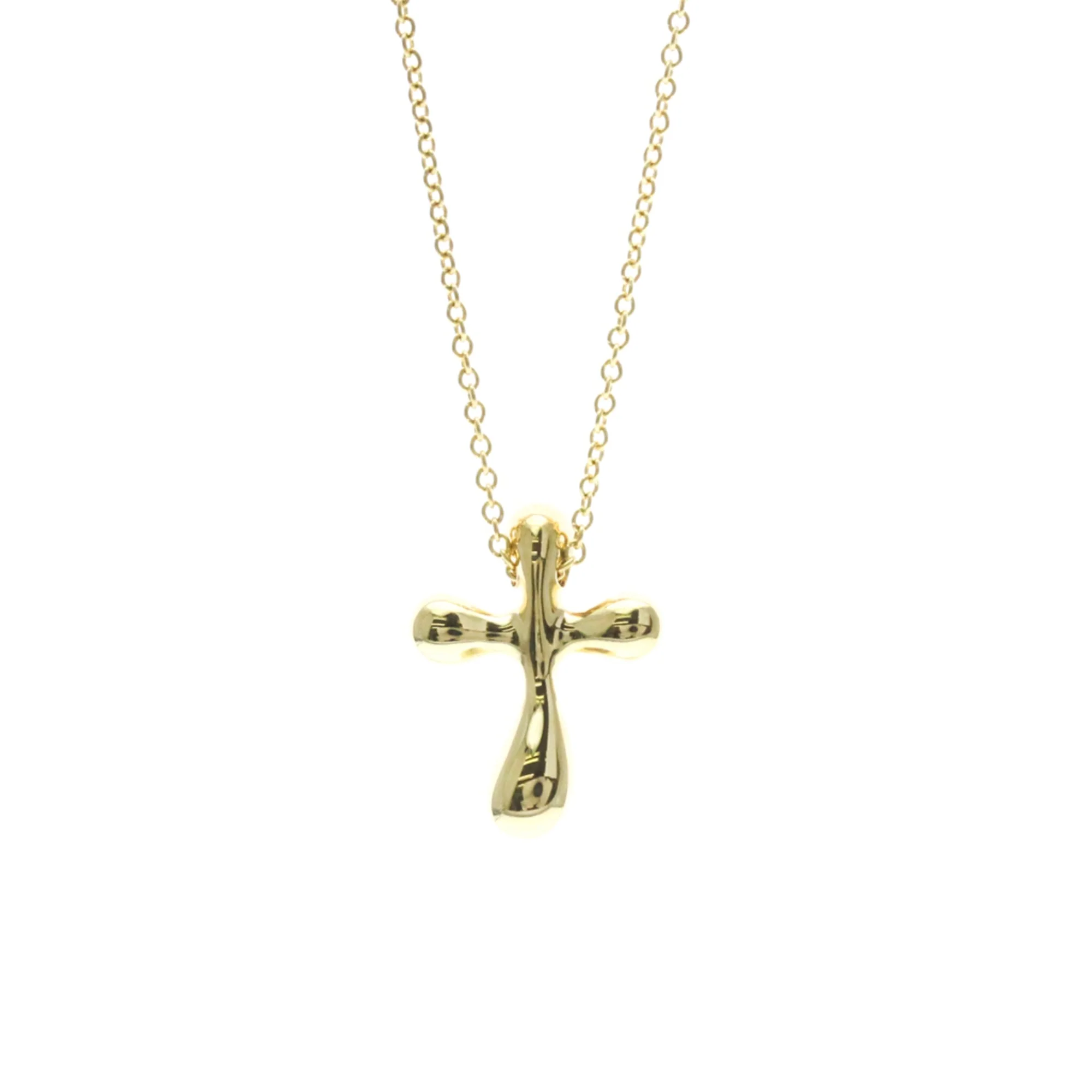 Cross Pendant Necklace 18K Yellow Gold - Image 2
