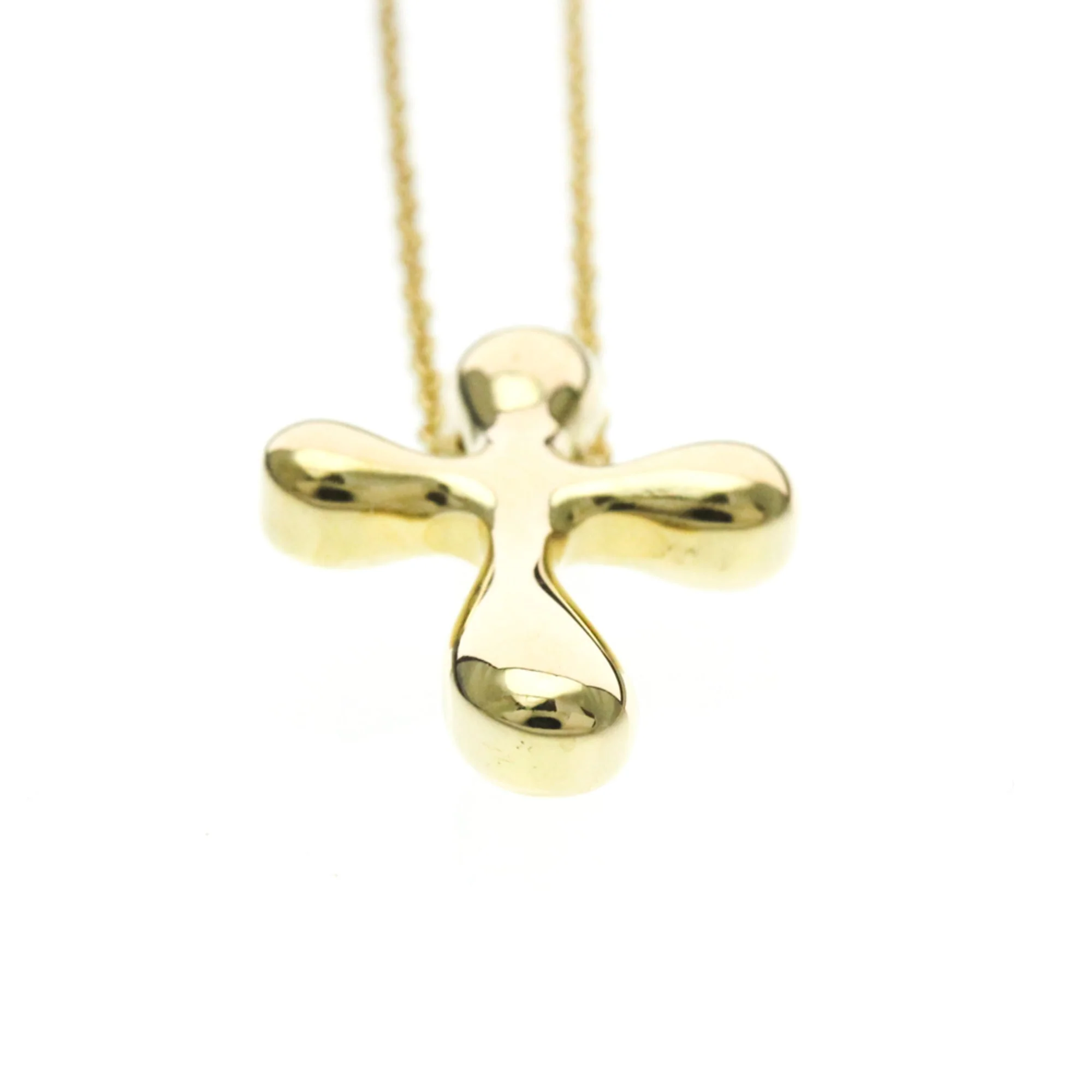Cross Pendant Necklace 18K Yellow Gold - Image 4