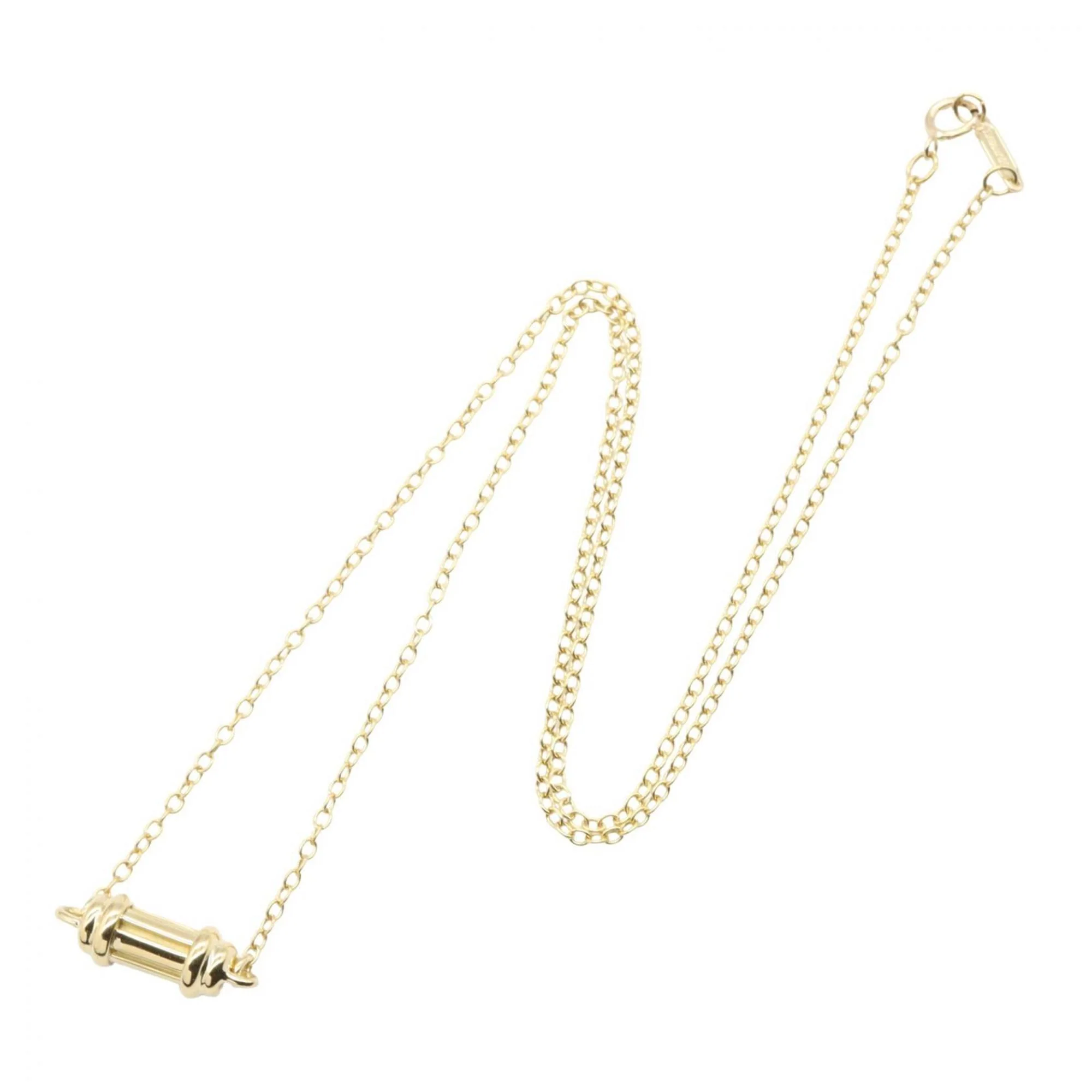 Cylinder Bottle Pendant Necklace 18K Yellow Gold - Image 2