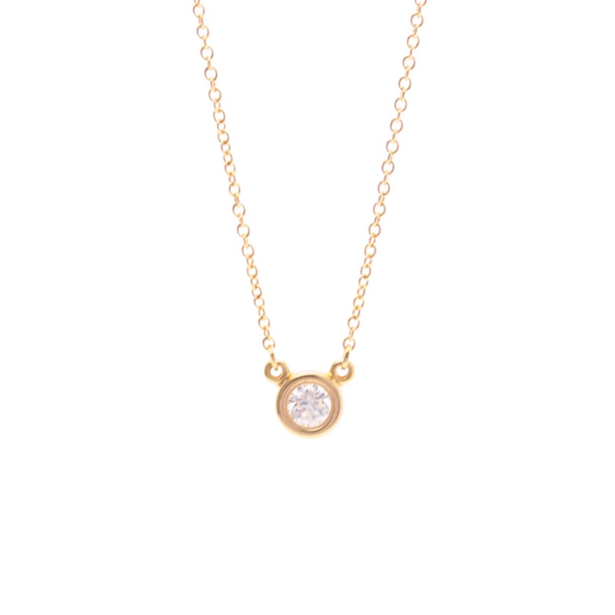 Elsa Peretti Diamonds By The Yard Pendant Necklace 18K Rose Gold and Diamond