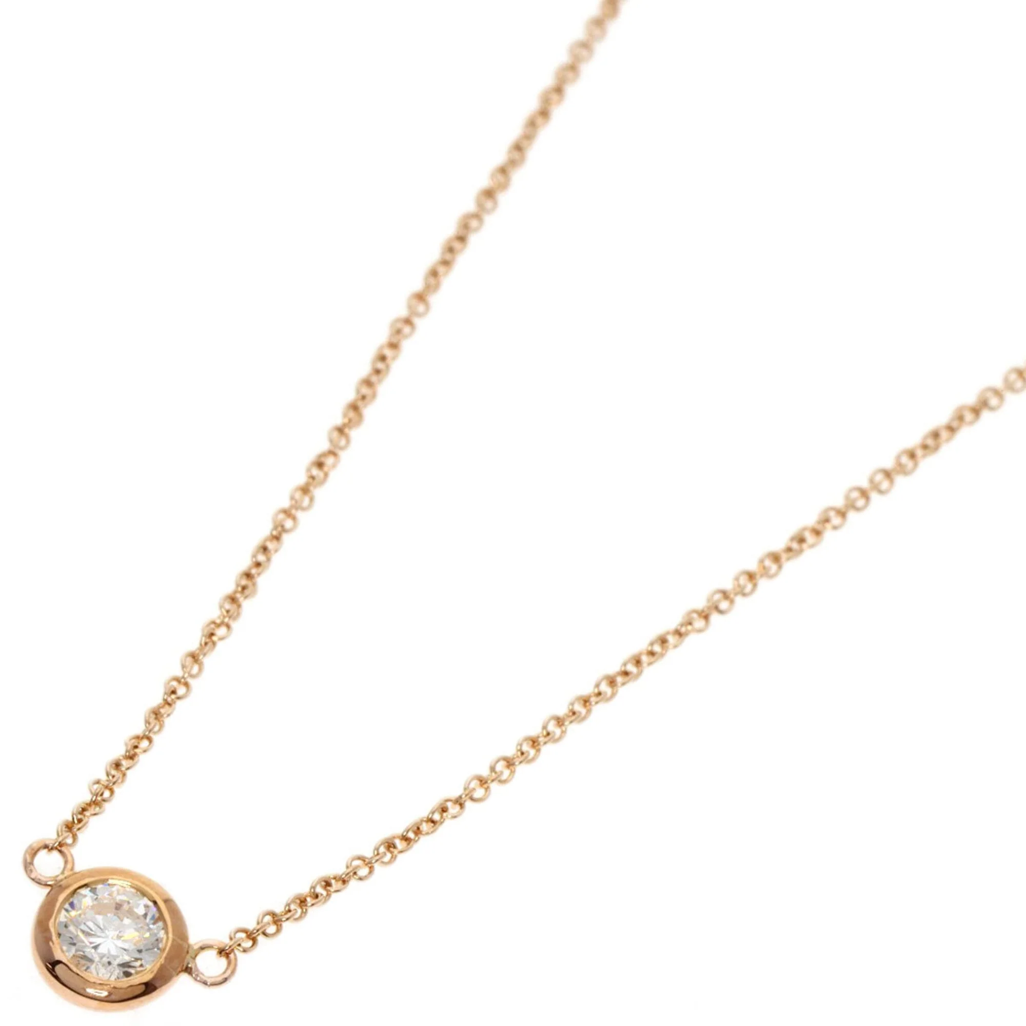 Elsa Peretti Diamonds By The Yard Pendant Necklace 18K Rose Gold and Diamond