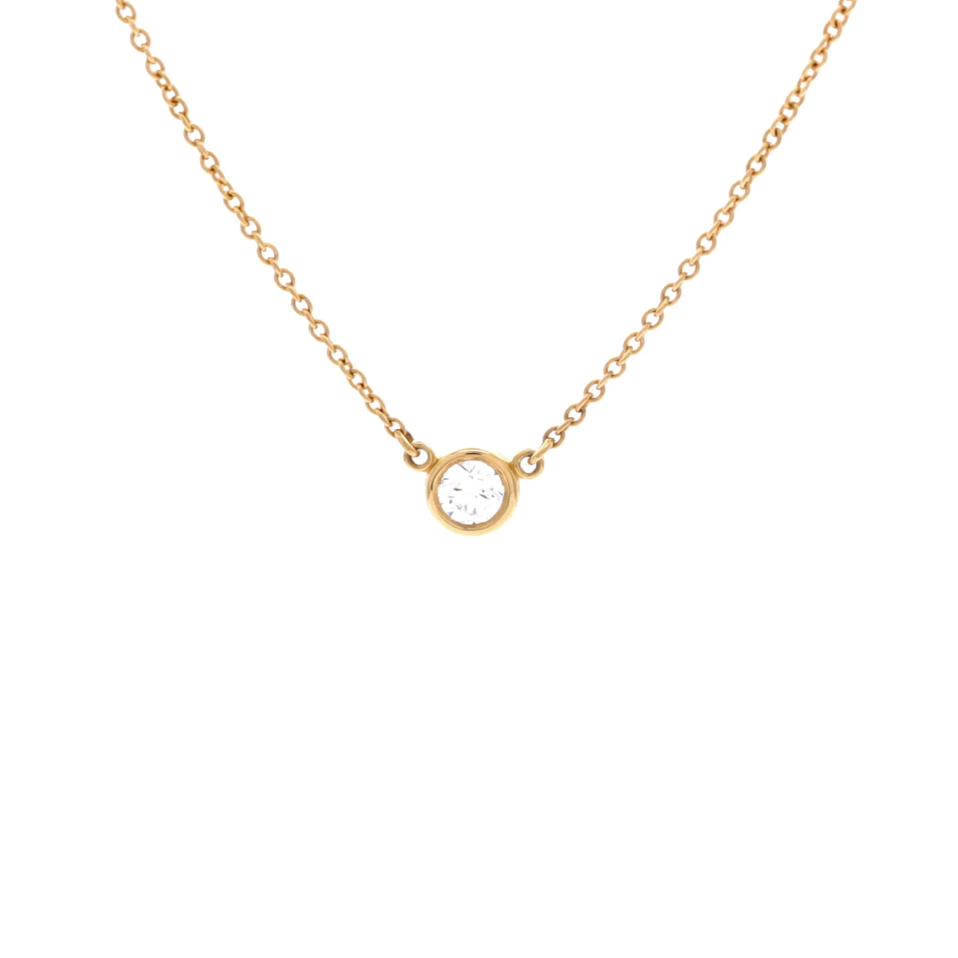 Elsa Peretti Diamonds By The Yard Pendant Necklace 18K Yellow Gold and Diamond 0.10-0.19CT