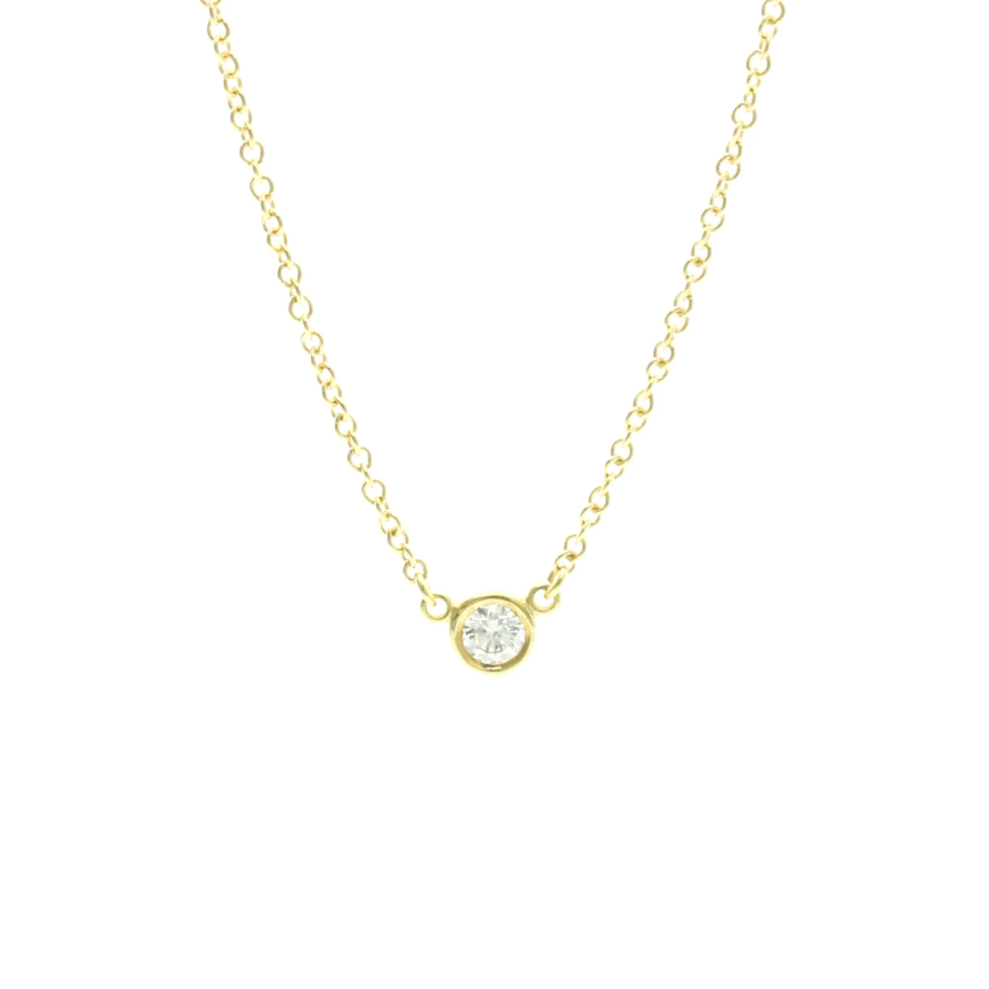 Elsa Peretti Diamonds By The Yard Pendant Necklace 18K Yellow Gold and Diamond