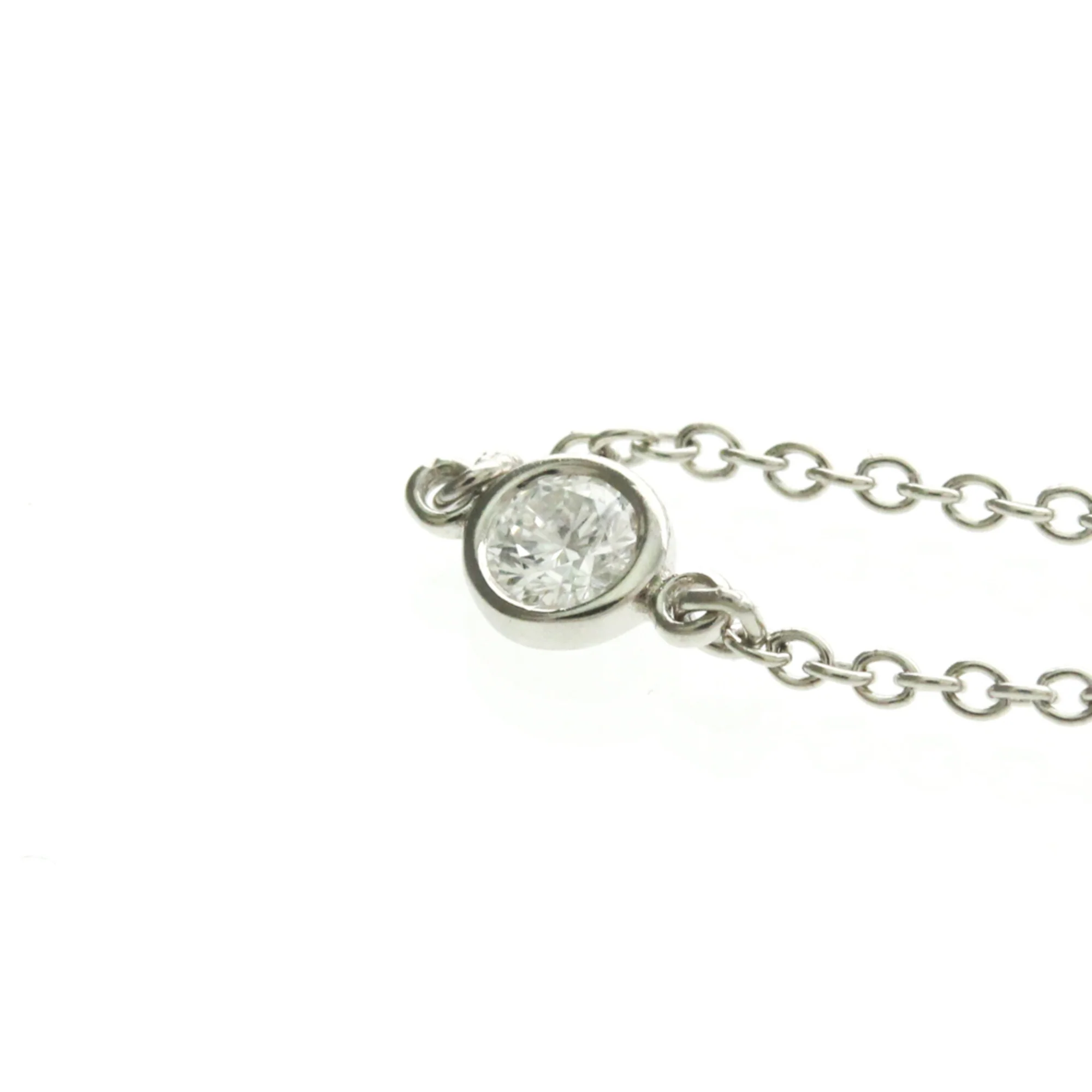 Elsa Peretti Diamonds By The Yard Pendant Necklace Sterling Silver and Platinum and Diamond - Image 3
