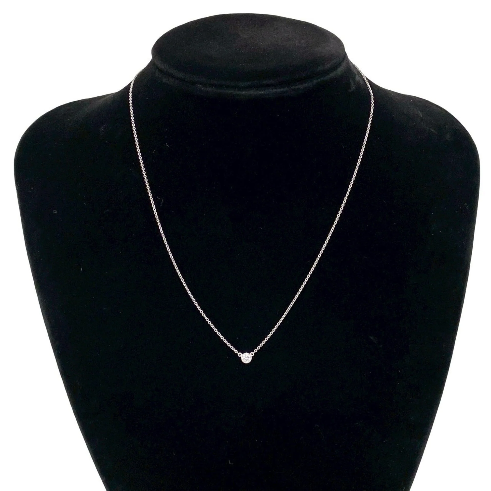 Elsa Peretti Diamonds By The Yard Pendant Necklace Sterling Silver and Platinum and Diamond - Image 2