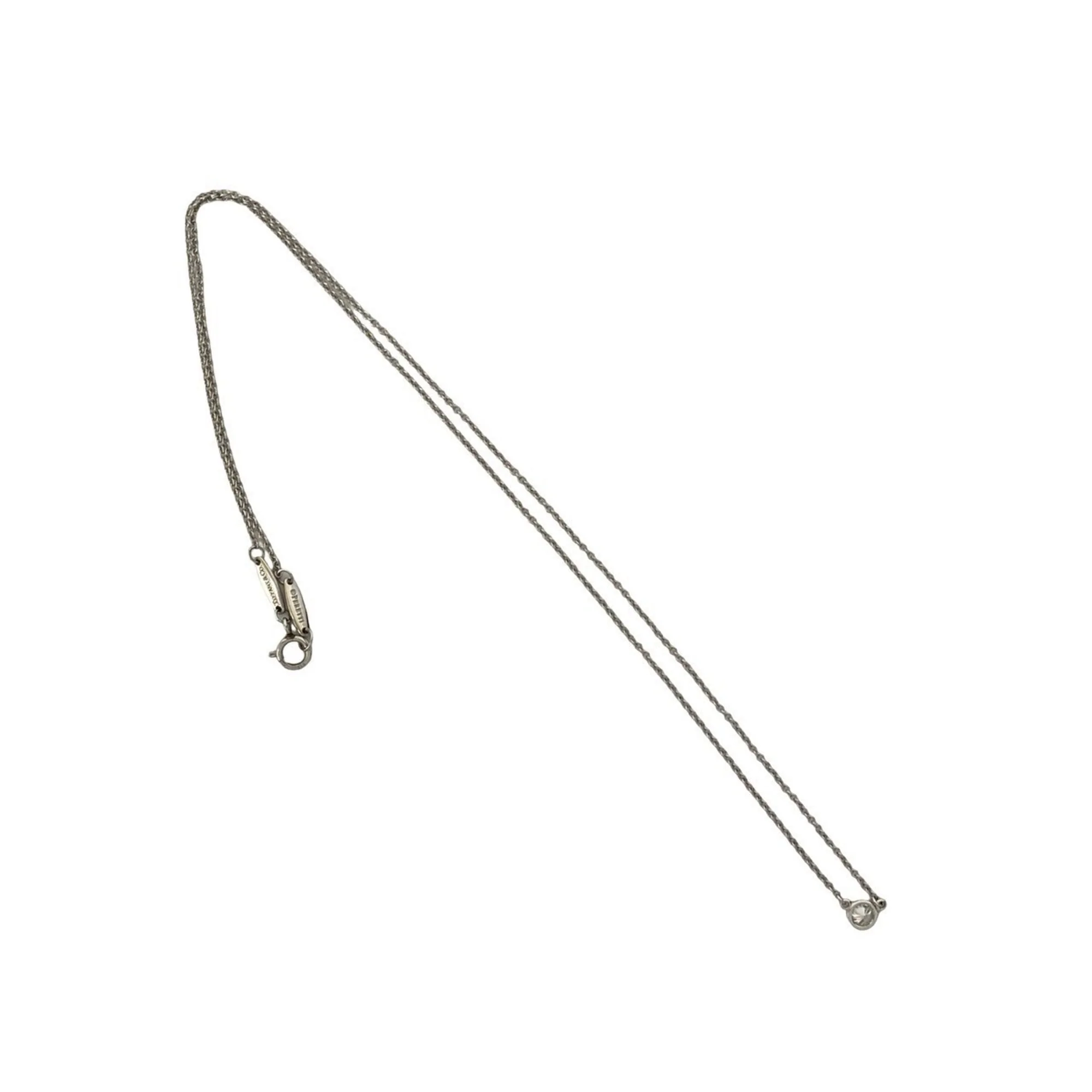 Elsa Peretti Diamonds By The Yard Pendant Necklace Sterling Silver and Platinum and Diamond - Image 4