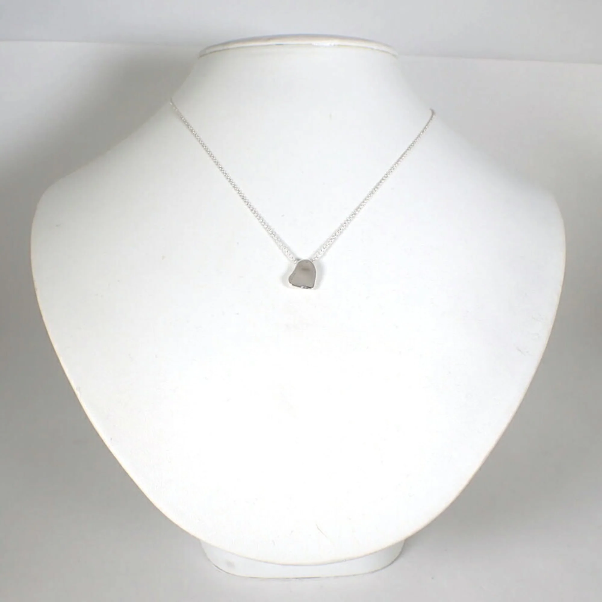 Full Heart Pendant Necklace Sterling Silver - Image 3
