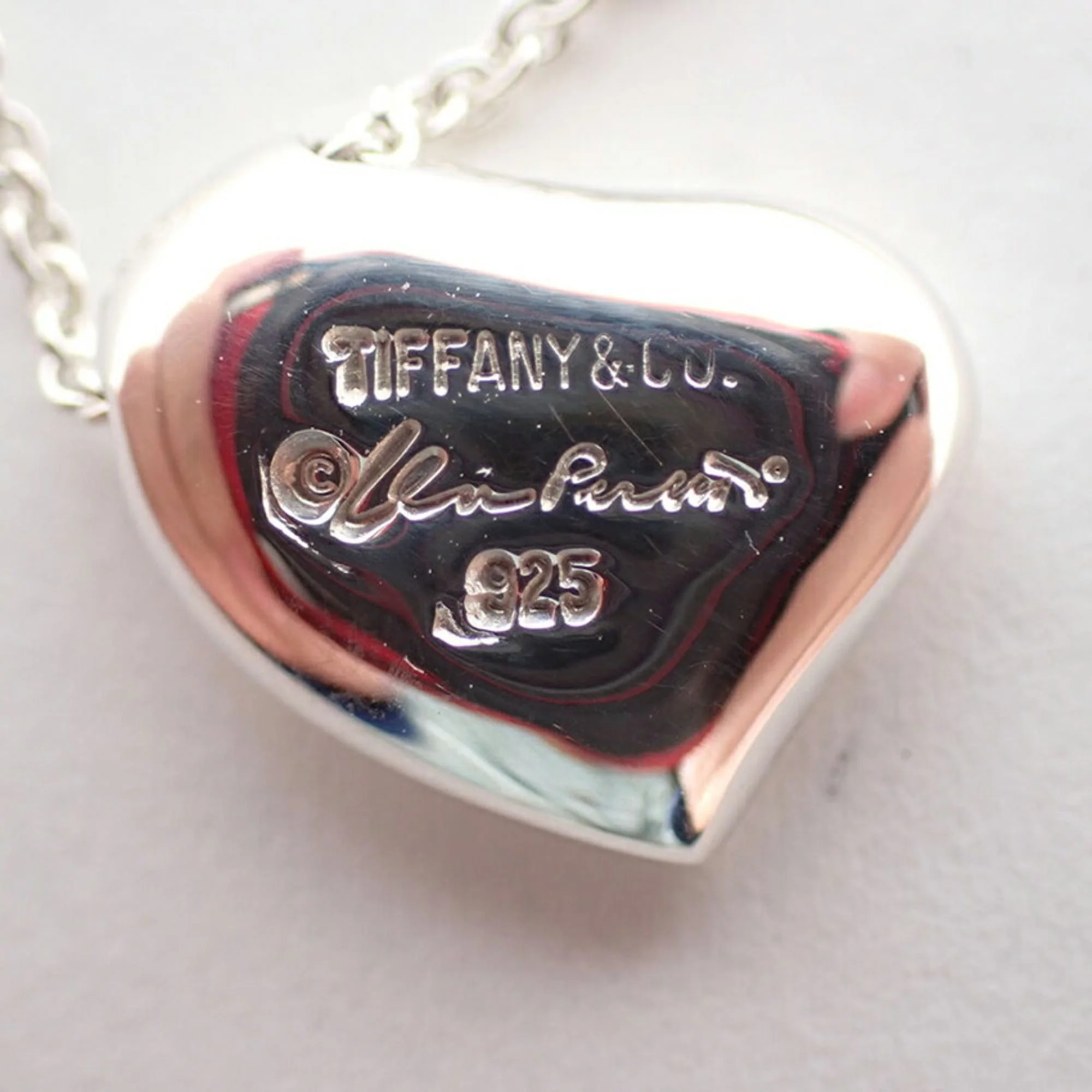 Full Heart Pendant Necklace Sterling Silver - Image 6