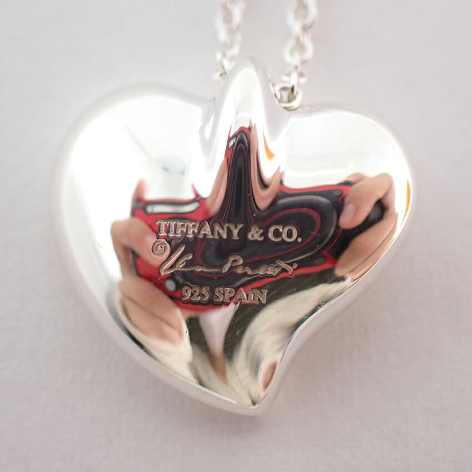 Full Heart Pendant Necklace Sterling Silver - Image 8