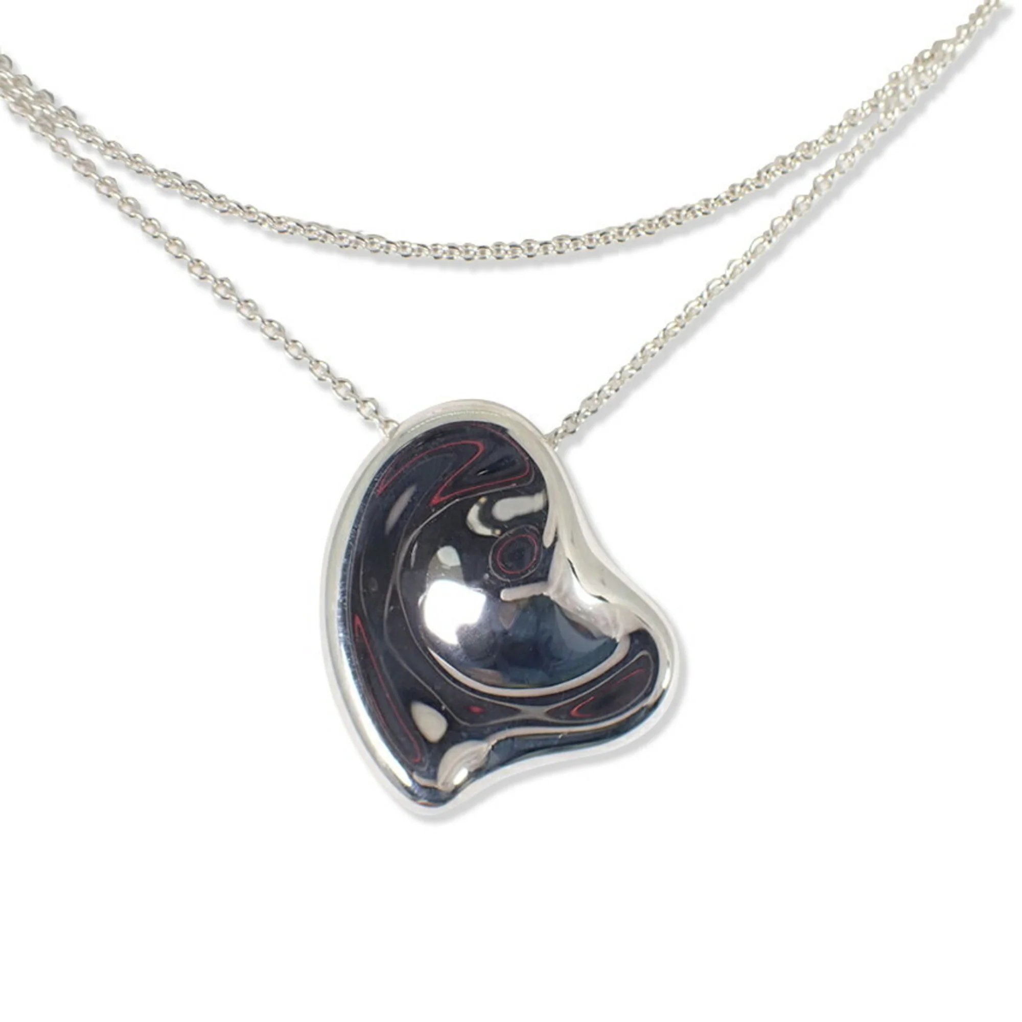 Full Heart Pendant Necklace Sterling Silver