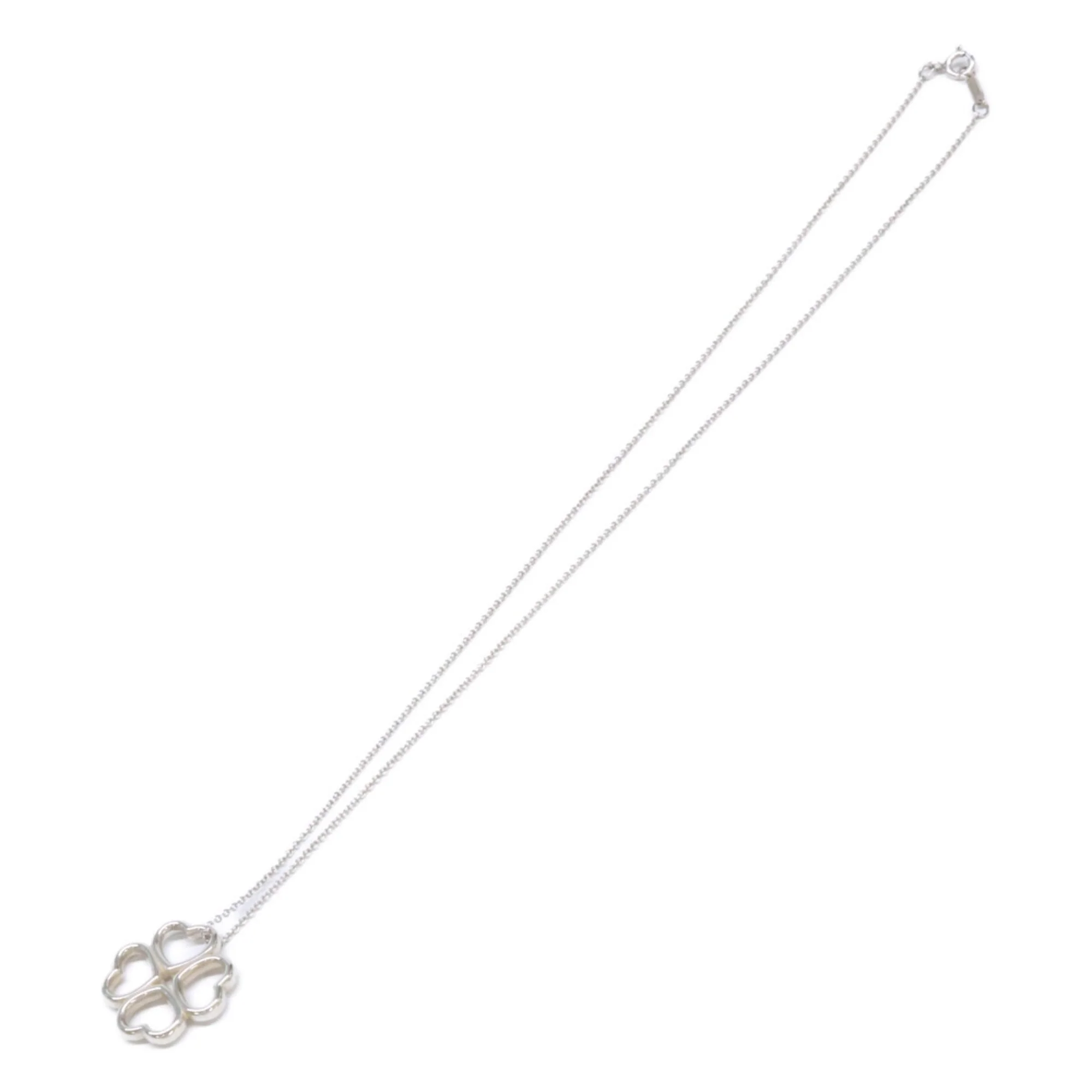 Heart Clover Pendant Necklace Sterling Silver - Image 2