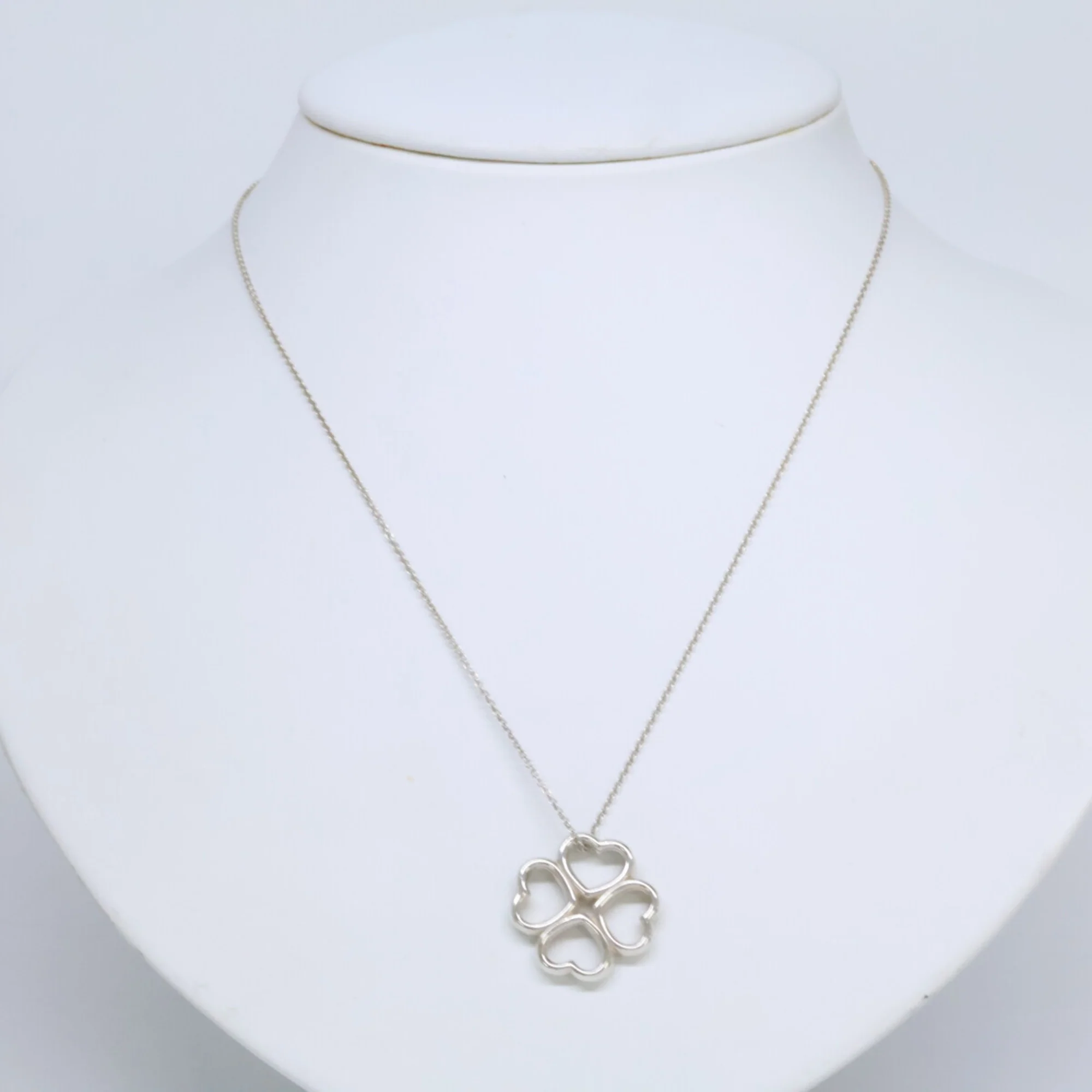 Heart Clover Pendant Necklace Sterling Silver - Image 8
