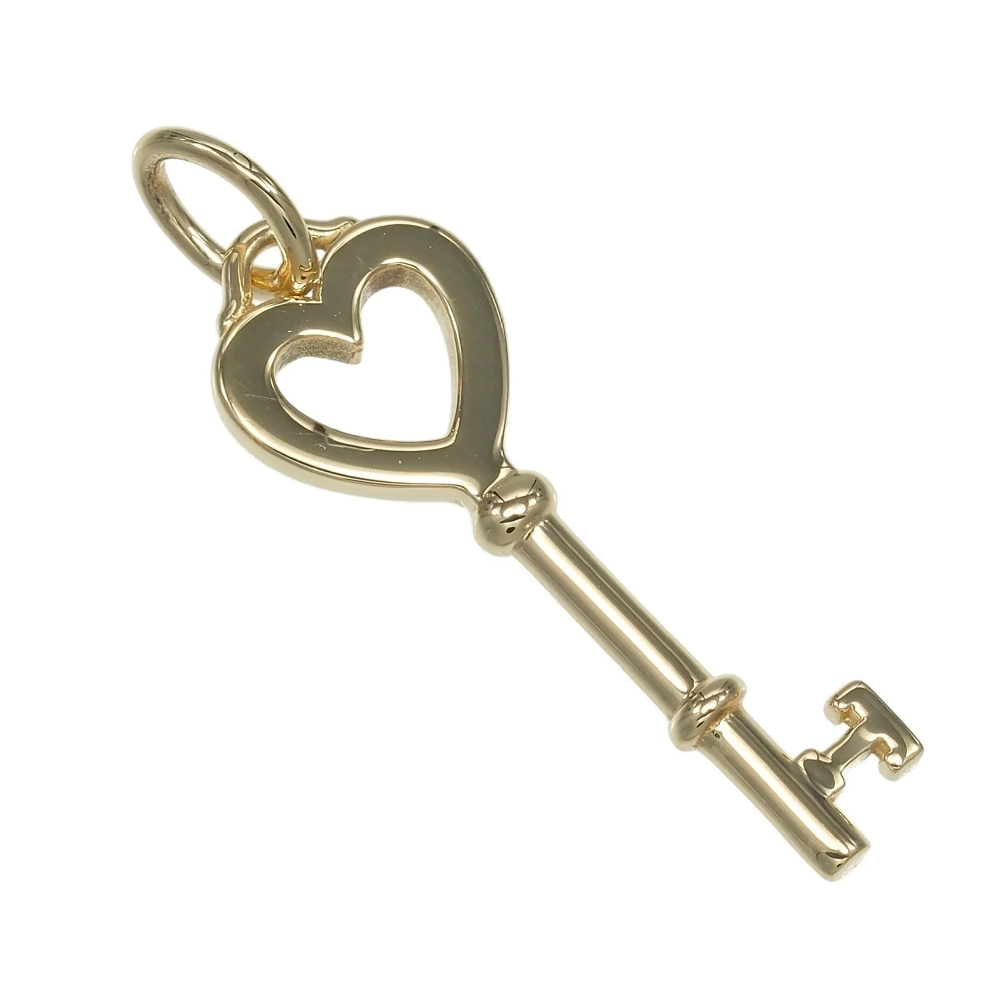 Heart Key Pendant Necklace 18K Yellow Gold