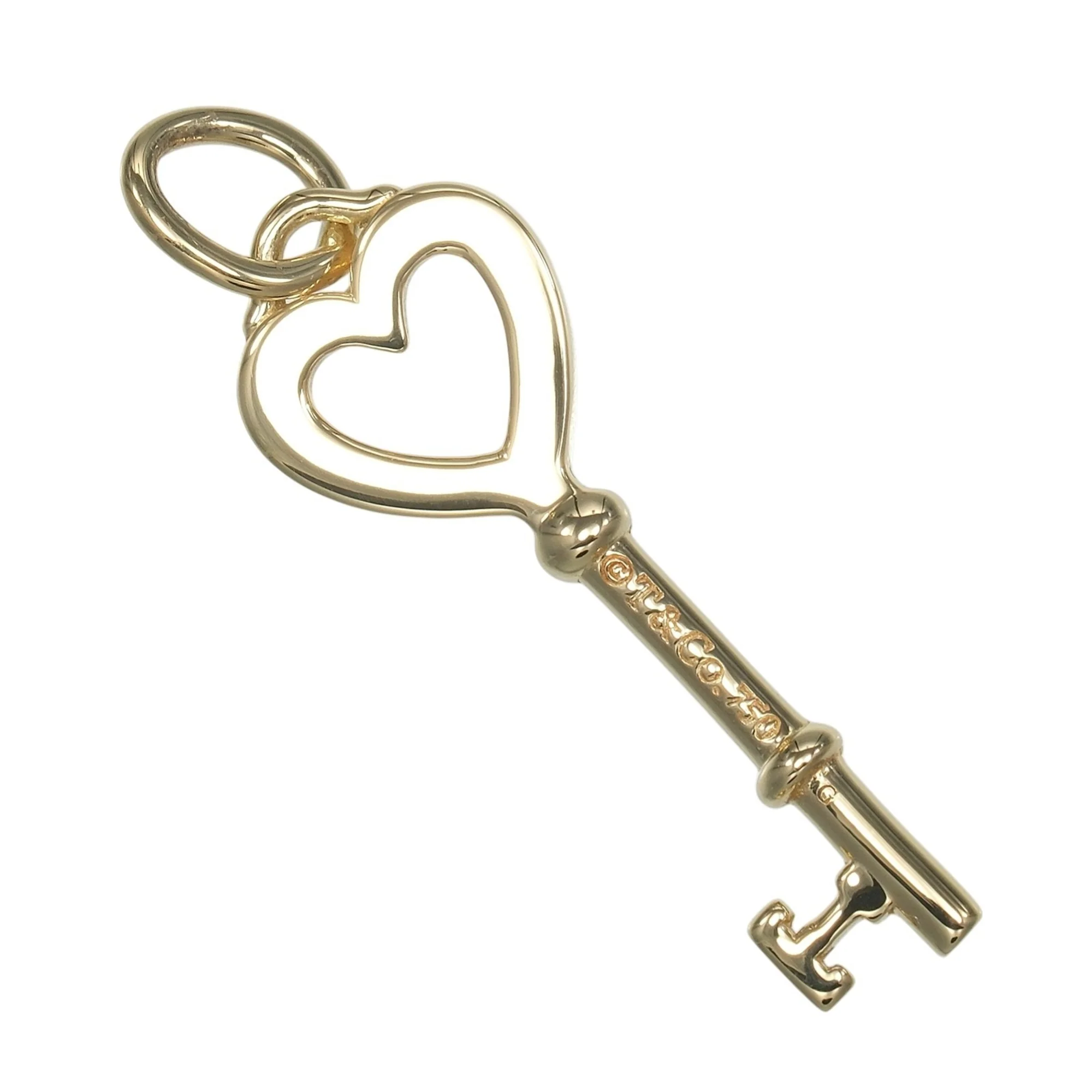 Heart Key Pendant Necklace 18K Yellow Gold - Image 2