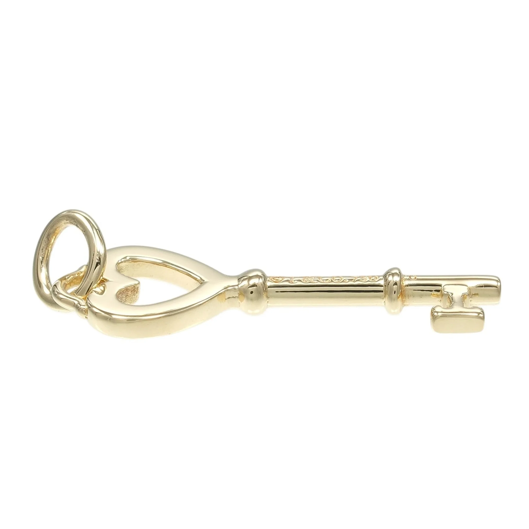 Heart Key Pendant Necklace 18K Yellow Gold - Image 3