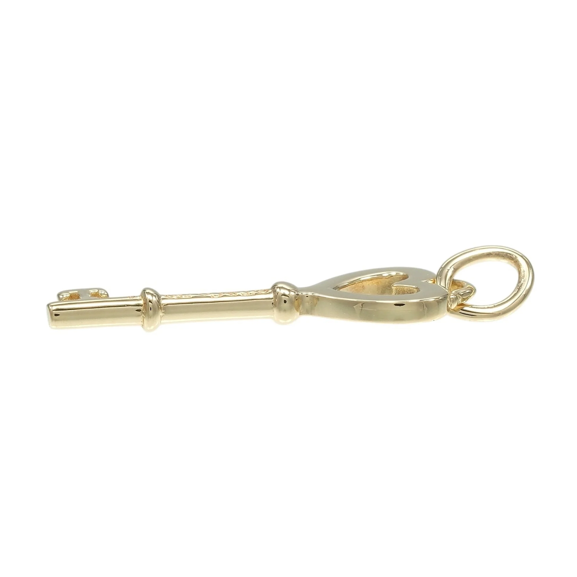Heart Key Pendant Necklace 18K Yellow Gold - Image 4