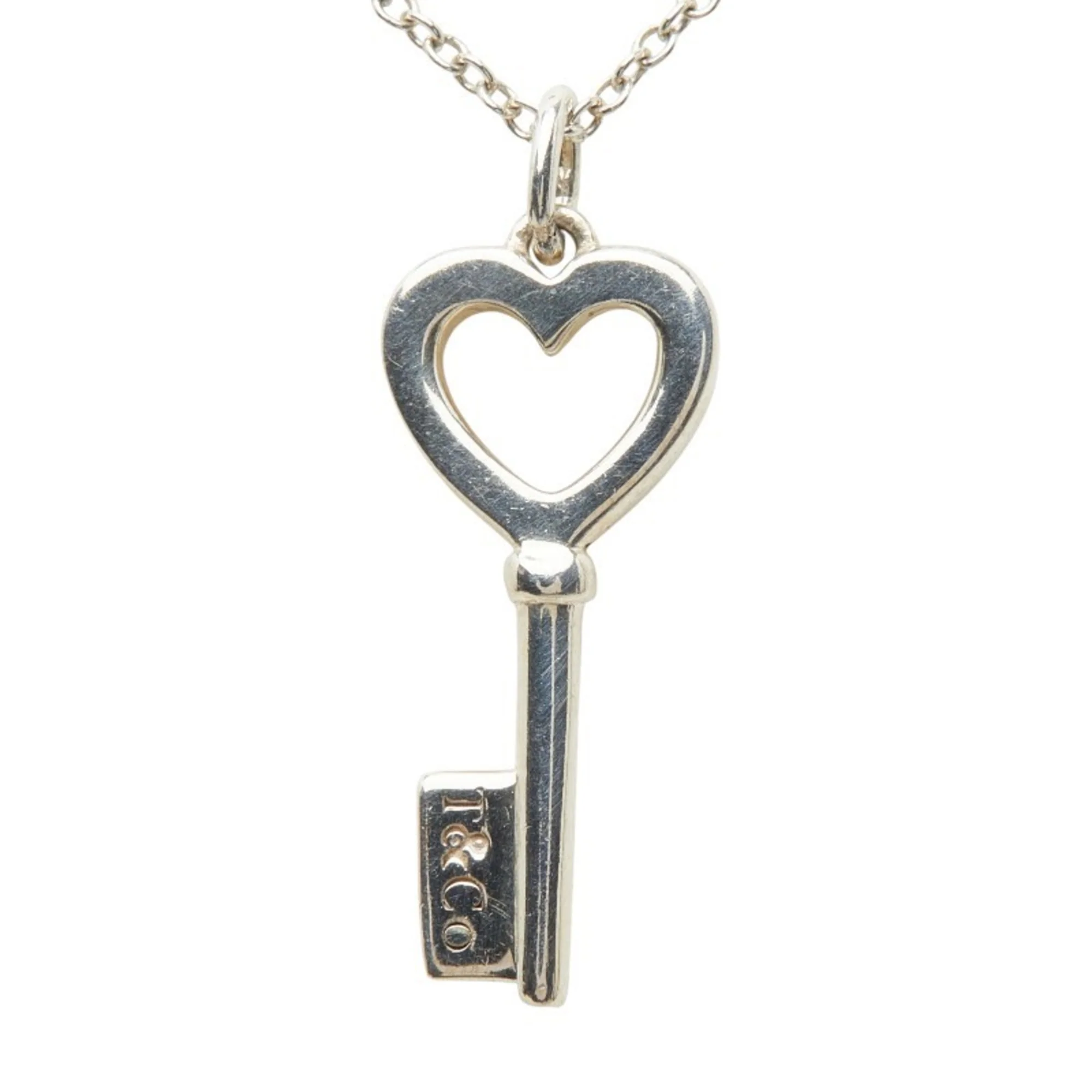 Heart Key Pendant Necklace Sterling Silver - Image 3