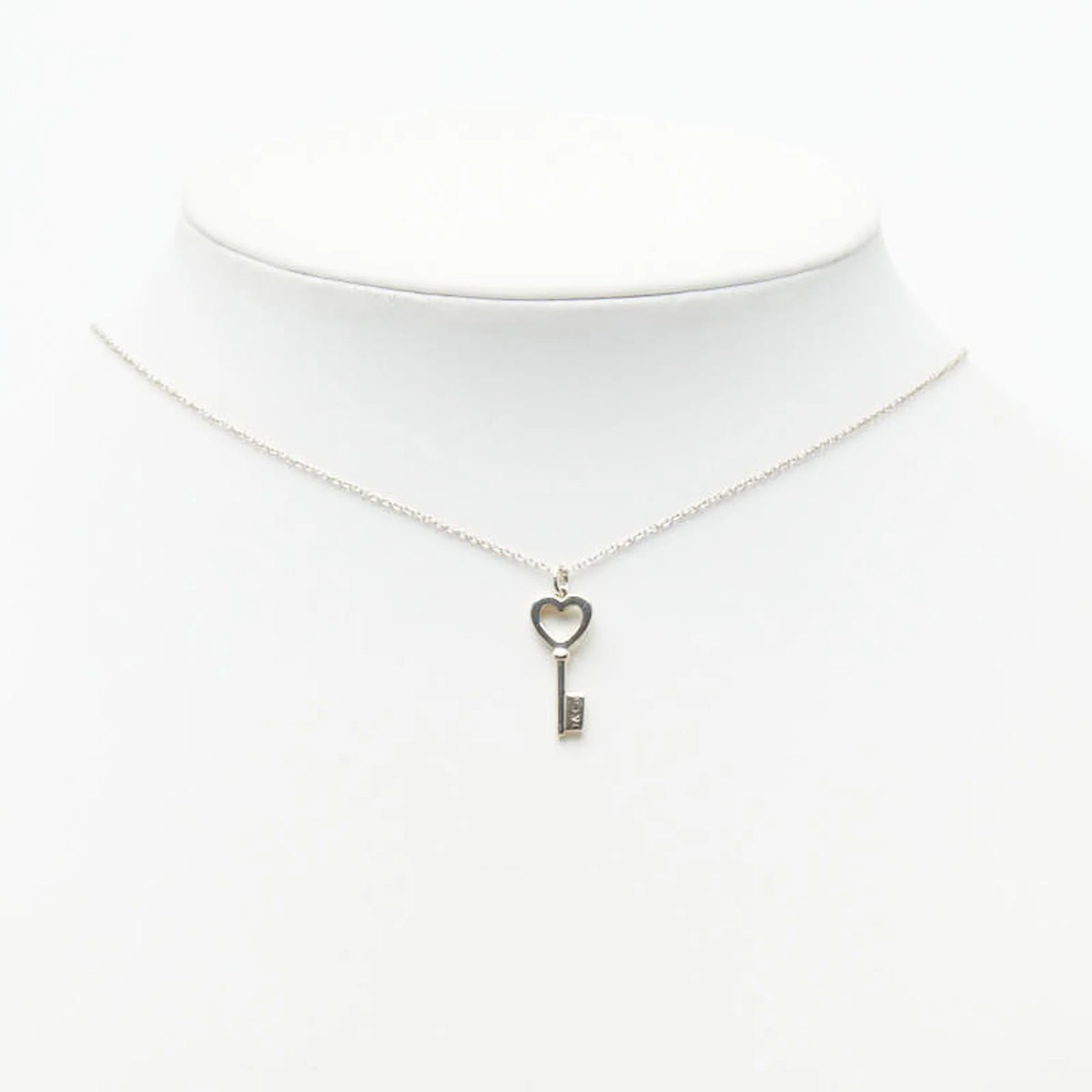 Heart Key Pendant Necklace Sterling Silver - Image 7