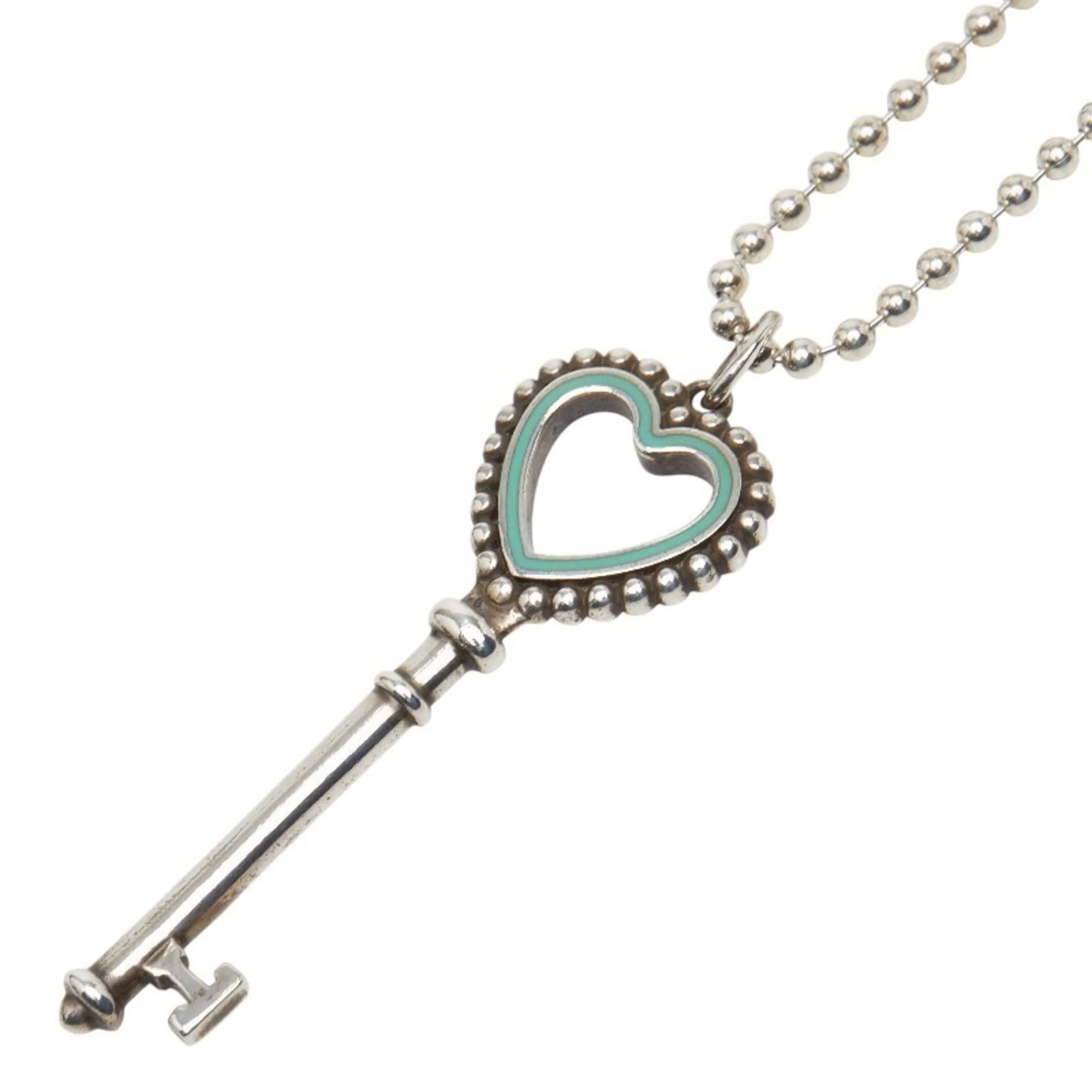 Heart Key Pendant Necklace Sterling Silver