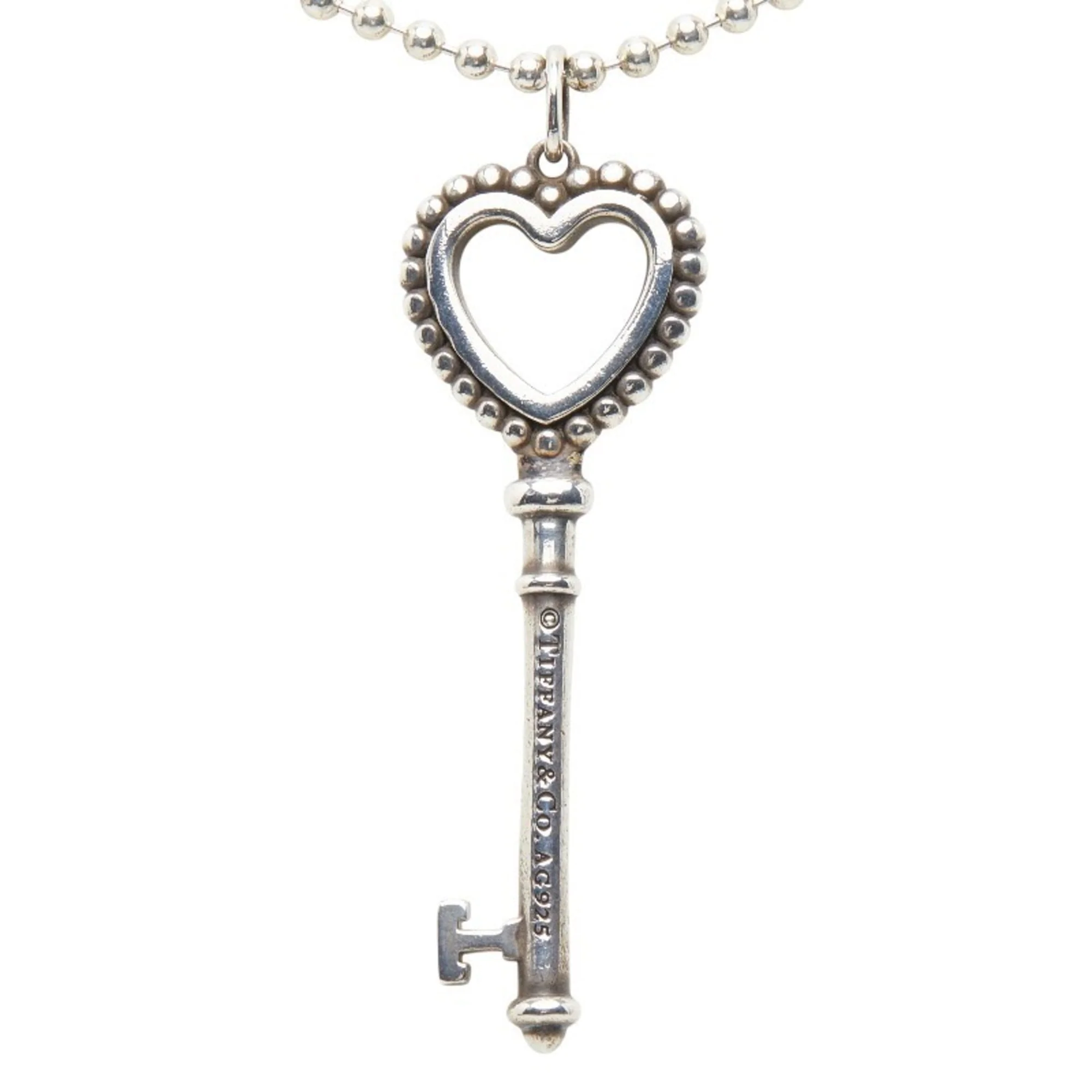 Heart Key Pendant Necklace Sterling Silver - Image 4