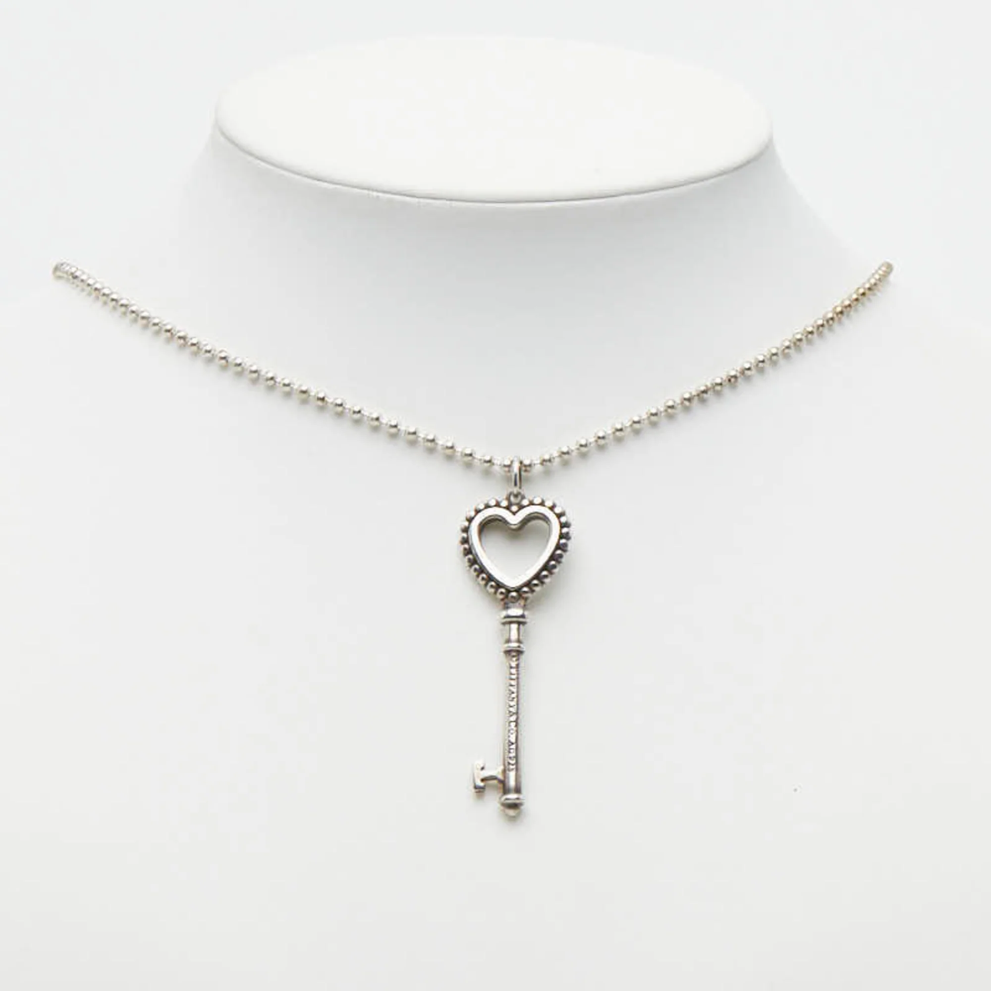 Heart Key Pendant Necklace Sterling Silver - Image 8