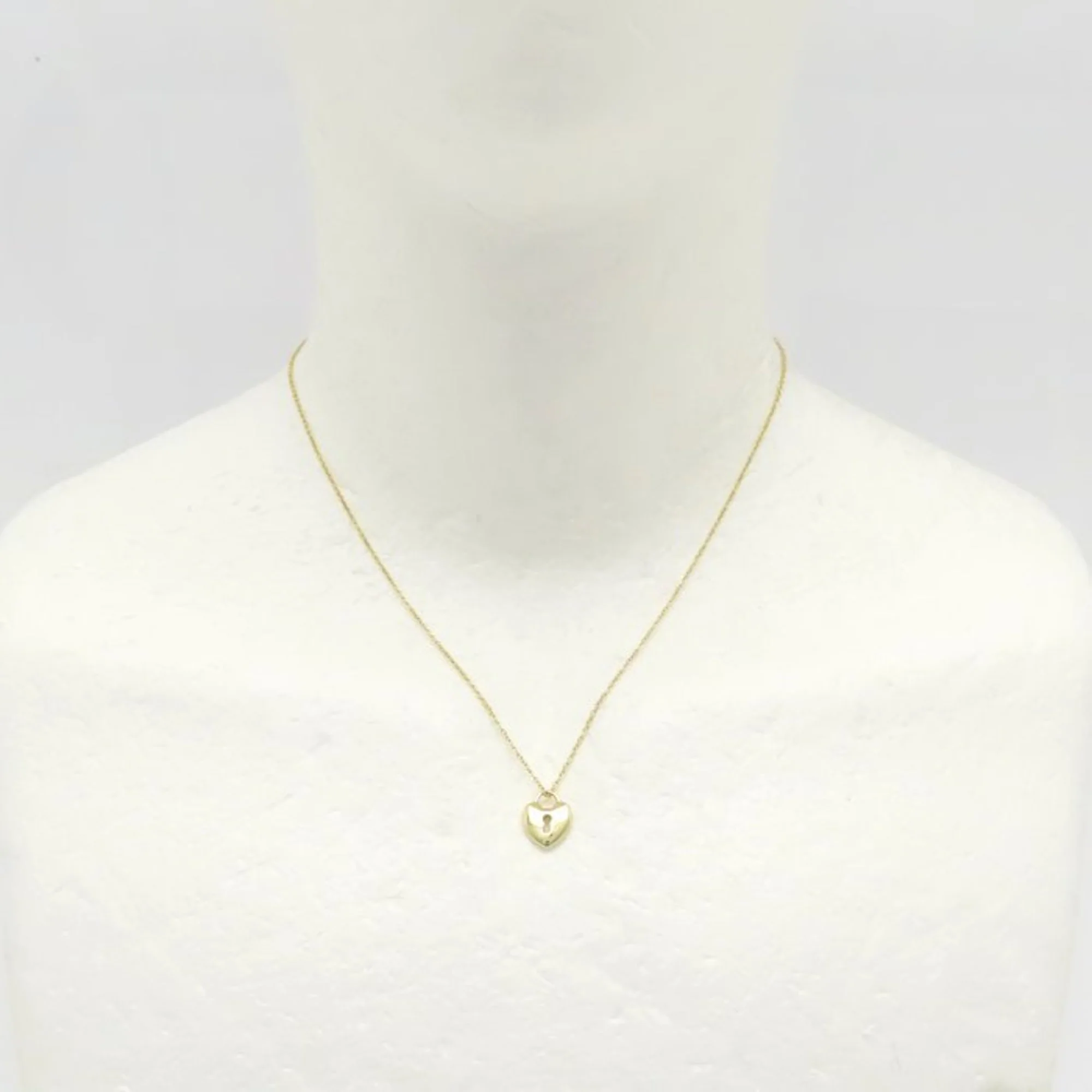 Heart Lock Pendant Necklace 18K Yellow Gold - Image 3