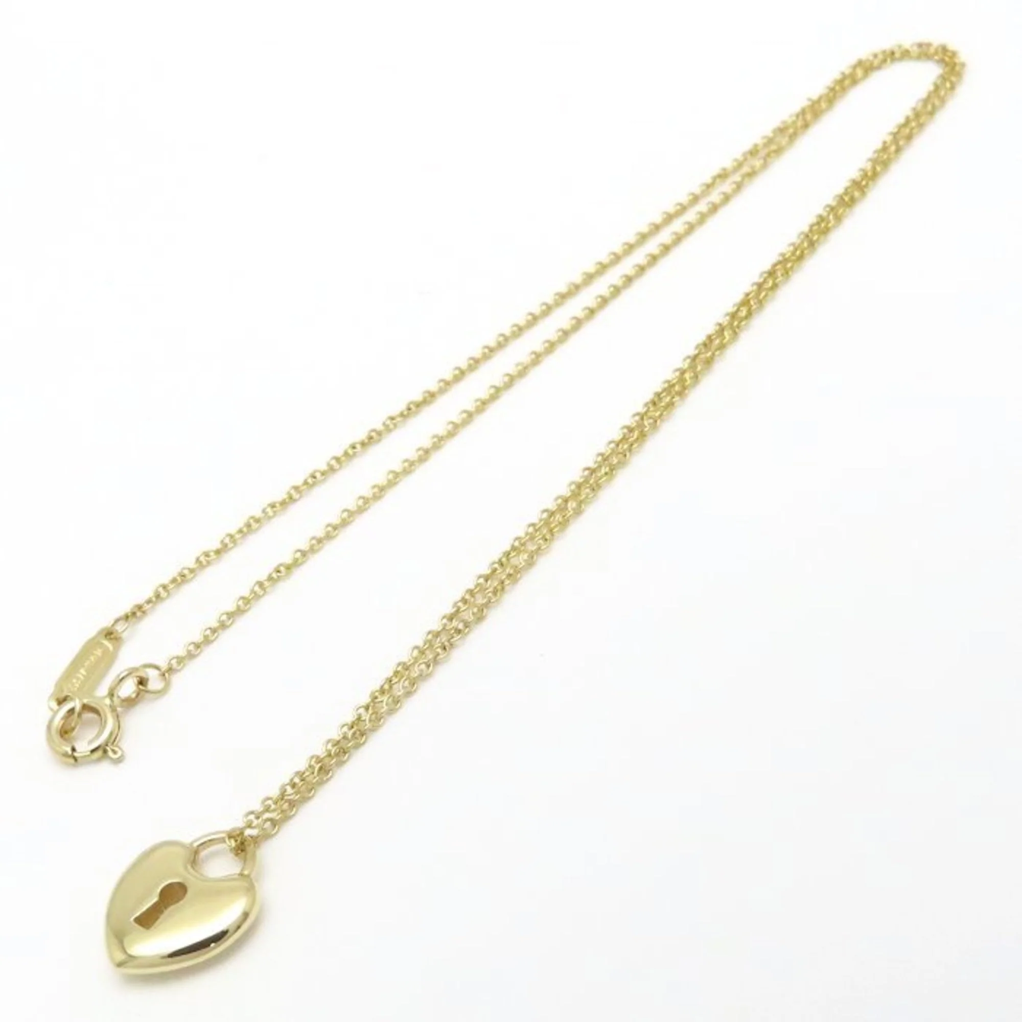 Heart Lock Pendant Necklace 18K Yellow Gold - Image 4