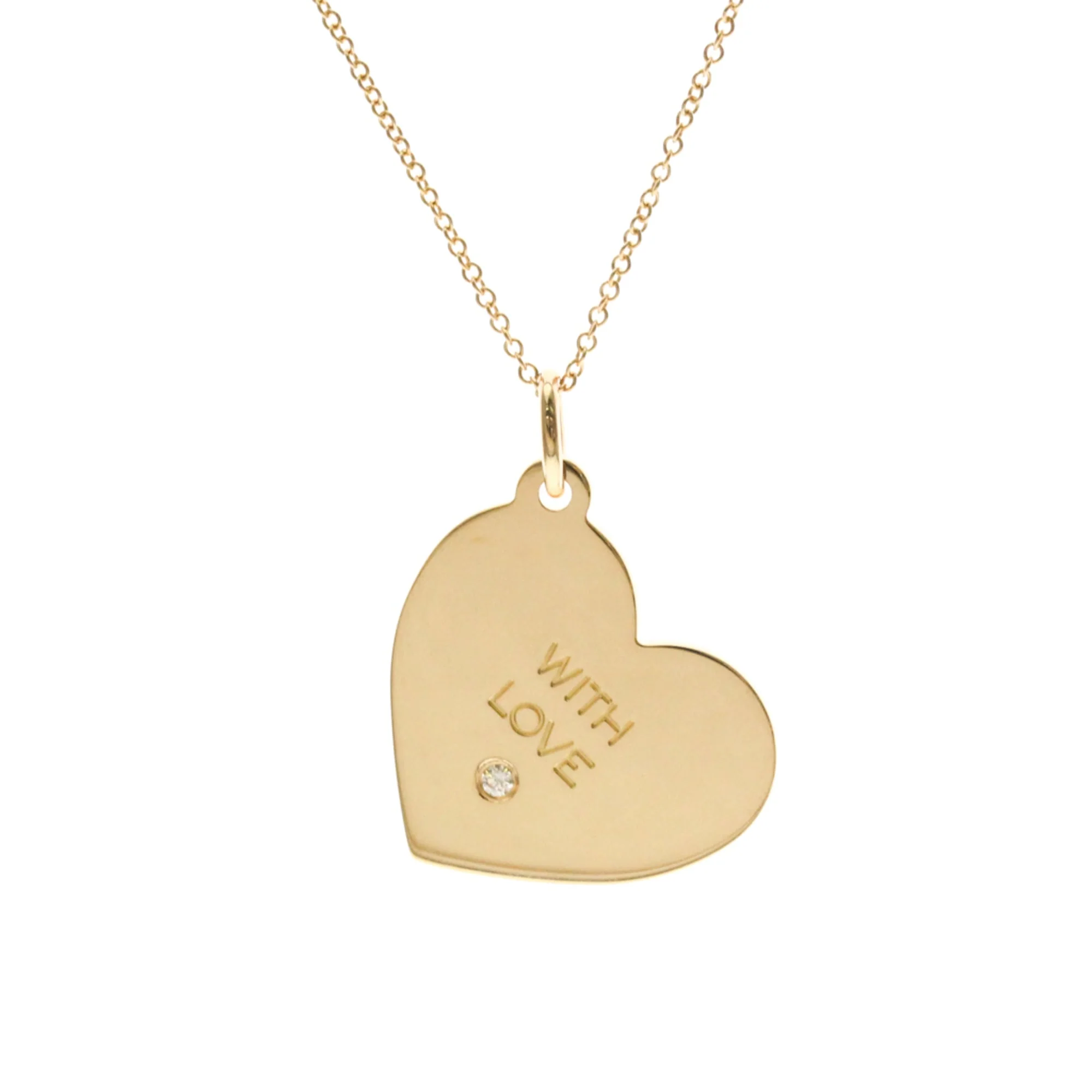 Heart Pendant Necklace 18K Rose Gold with Diamond