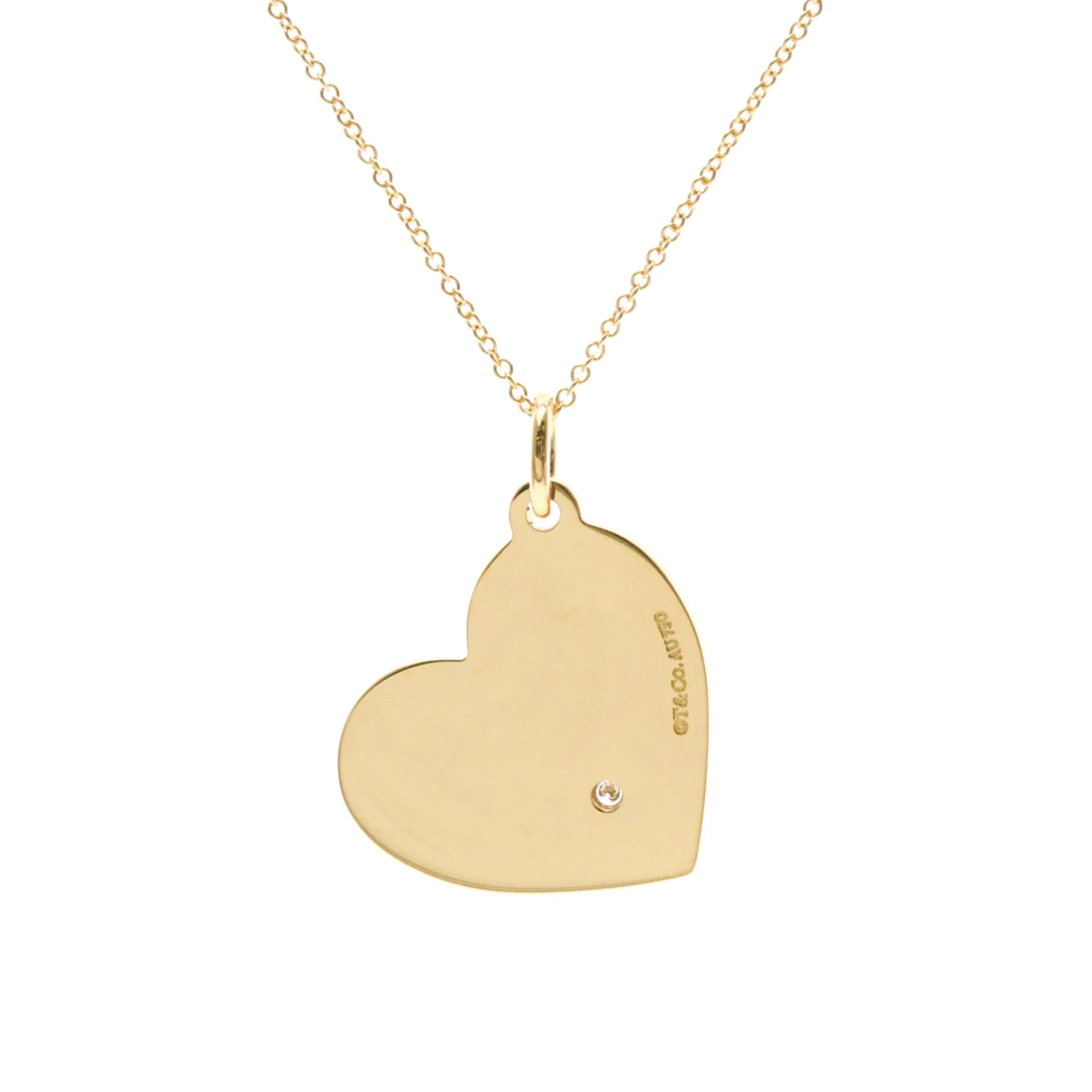 Heart Pendant Necklace 18K Rose Gold with Diamond - Image 2