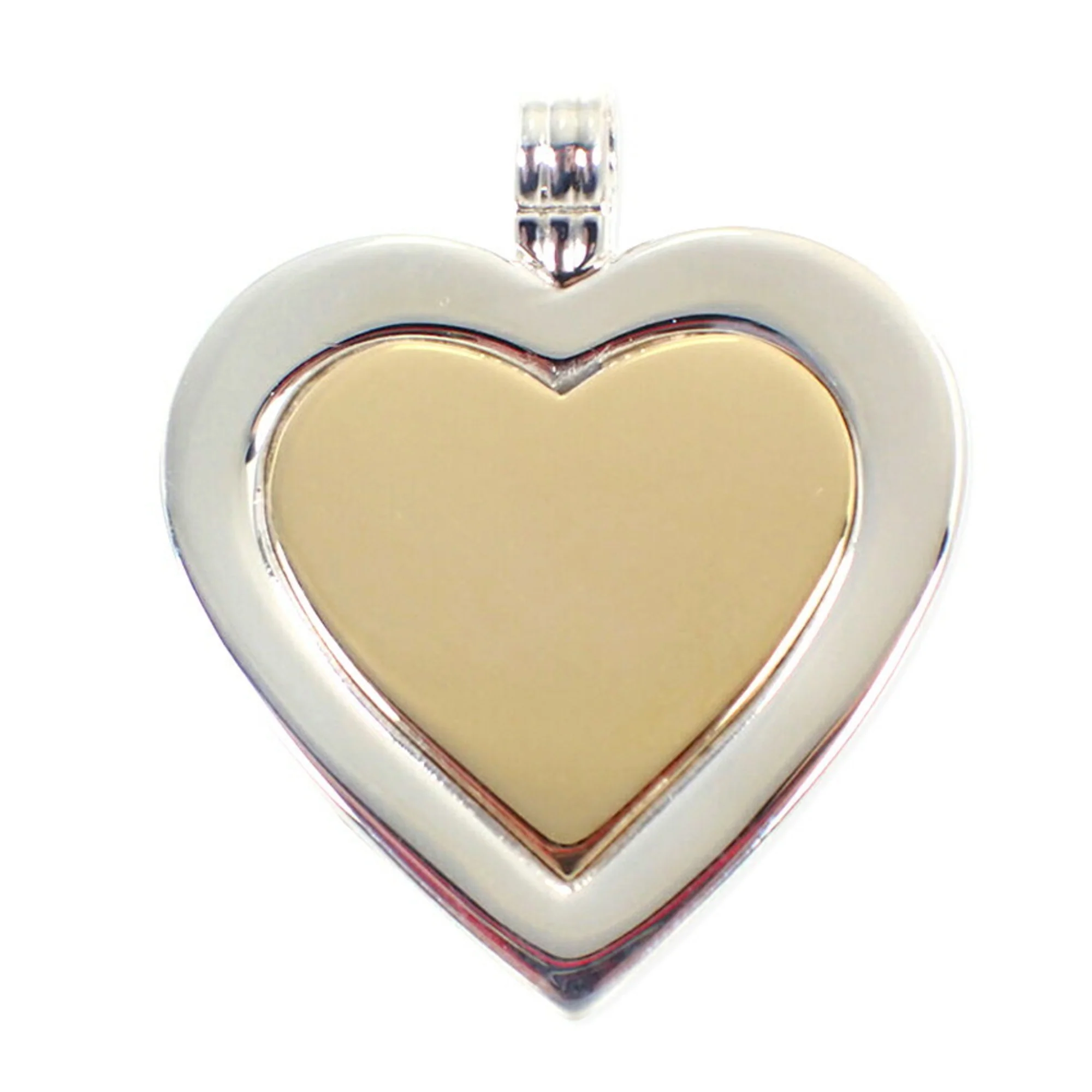 Heart Pendant Top 18K Gold and Sterling Silver