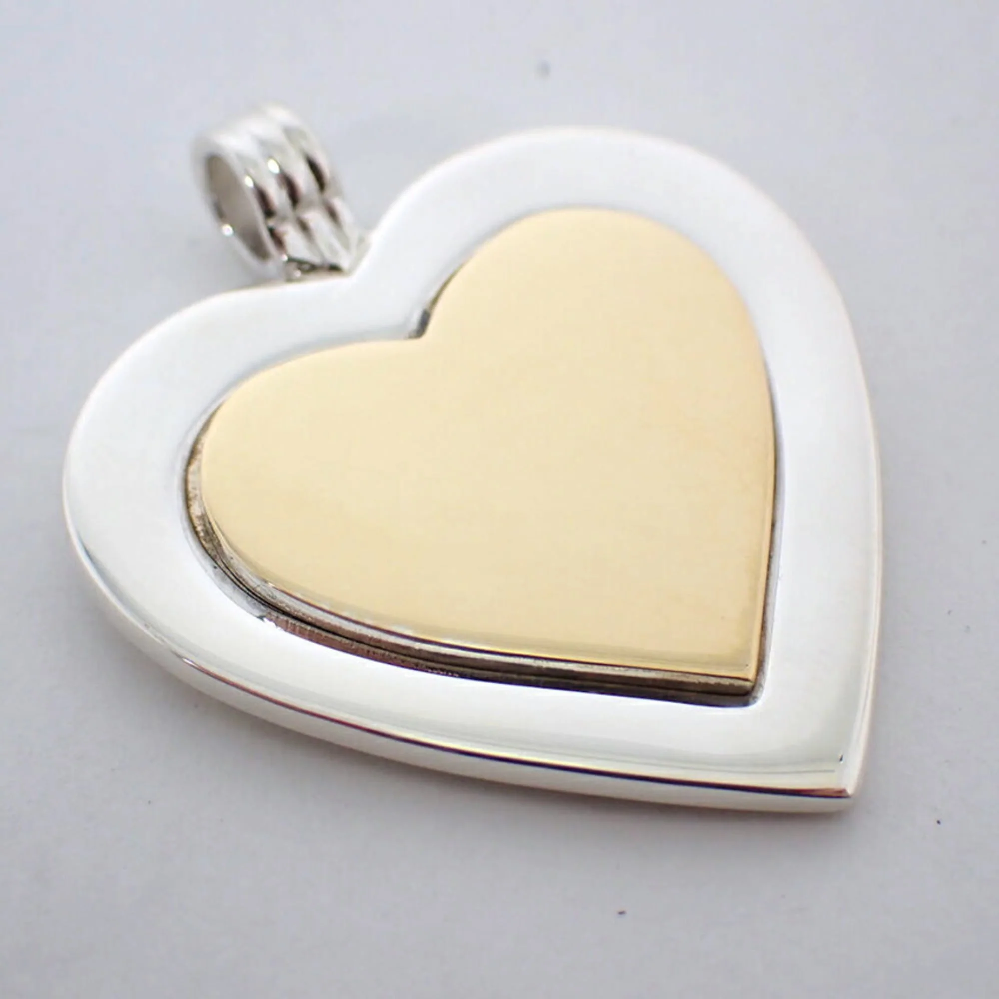 Heart Pendant Top 18K Gold and Sterling Silver - Image 3