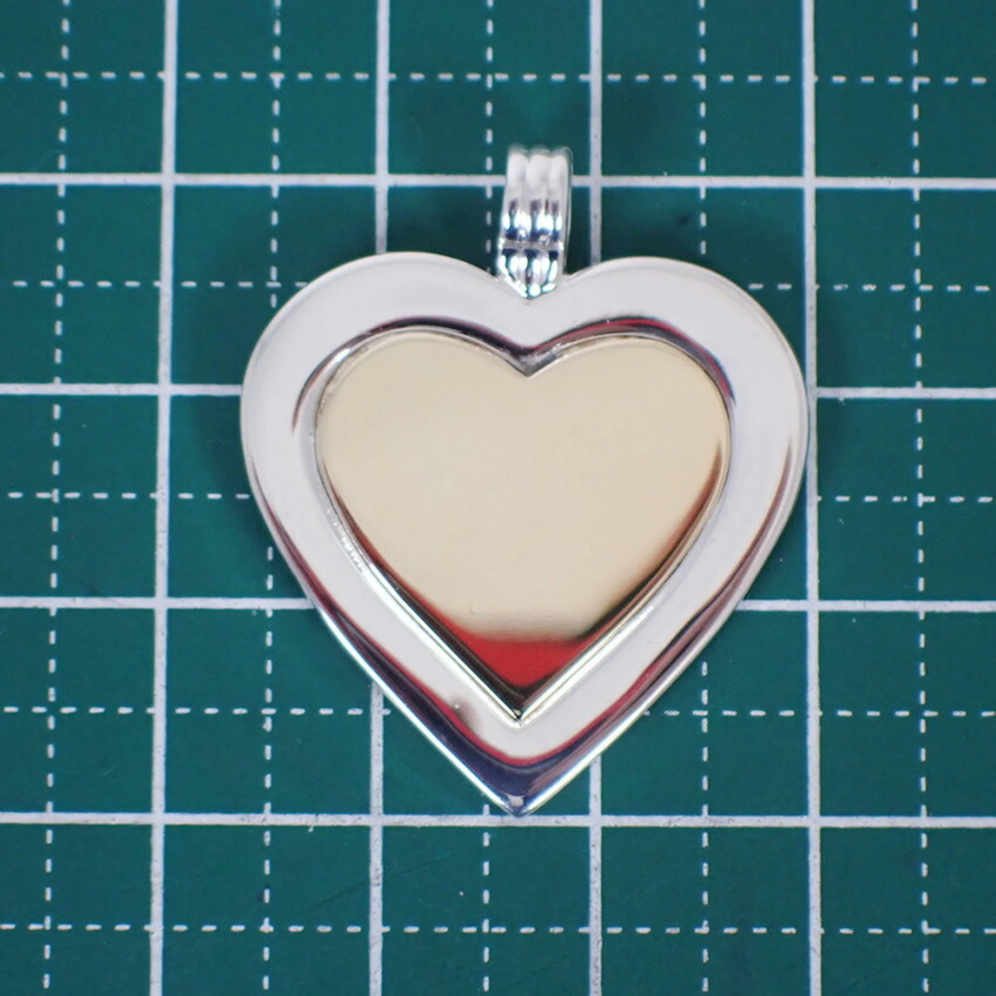Heart Pendant Top 18K Gold and Sterling Silver - Image 8