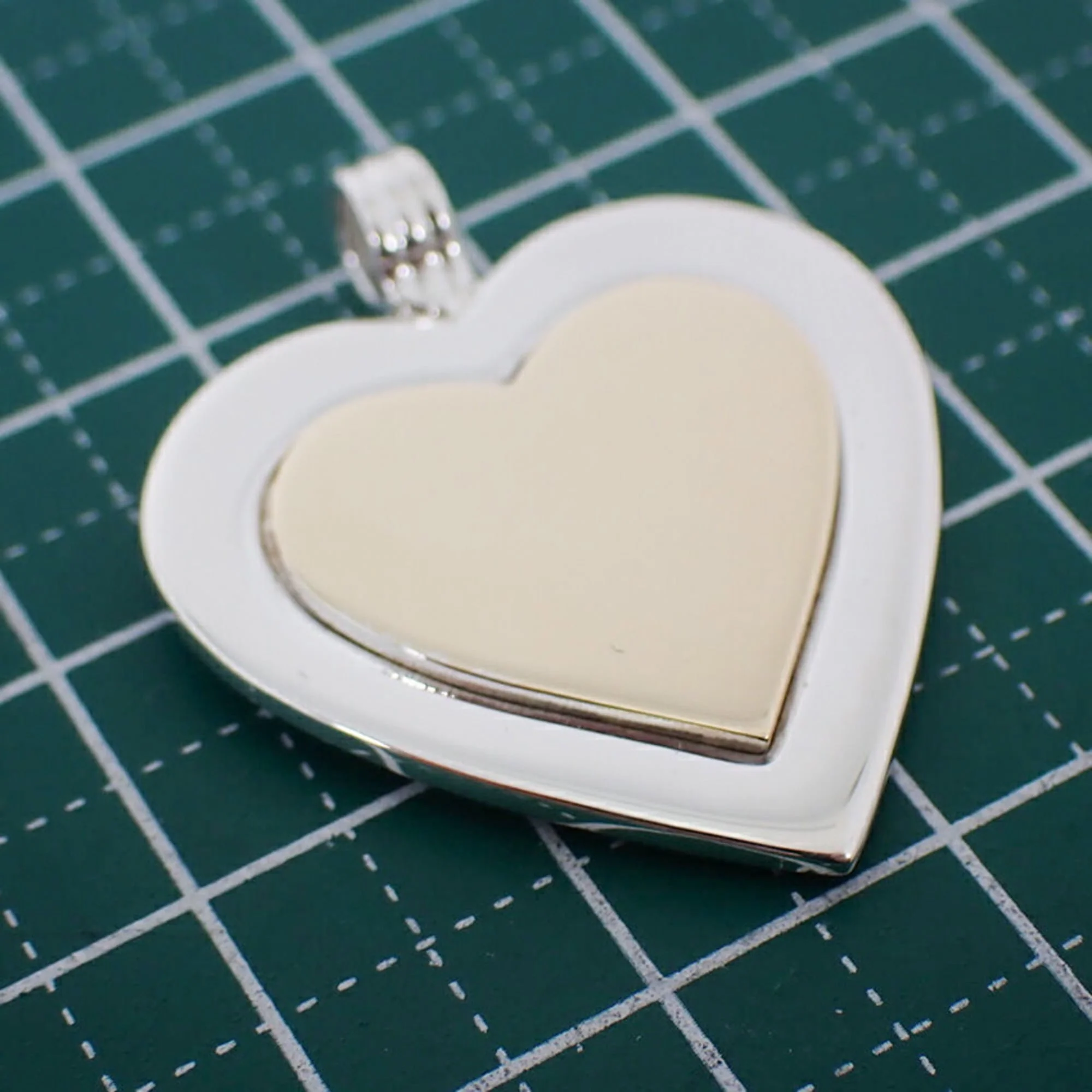 Heart Pendant Top 18K Gold and Sterling Silver - Image 9