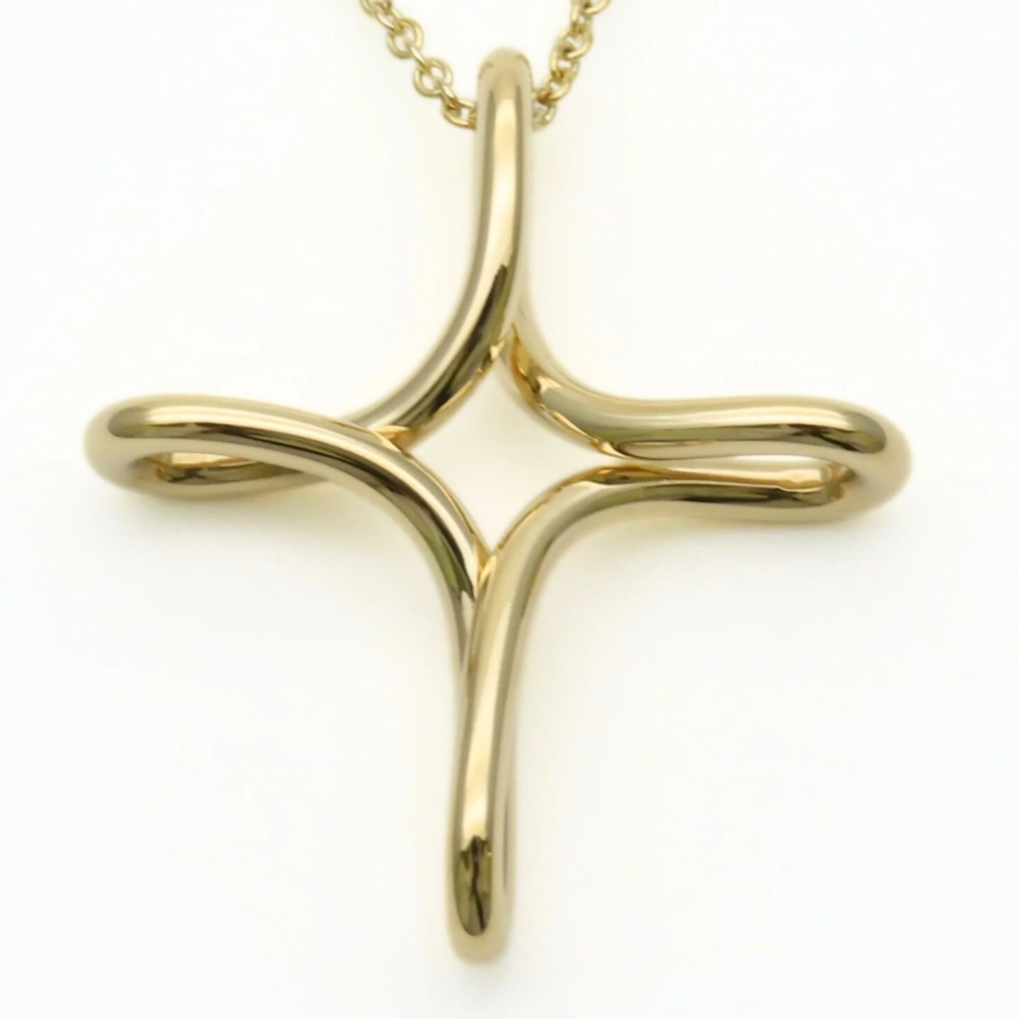 Infinity Cross Pendant Necklace 18K Yellow Gold - Image 3