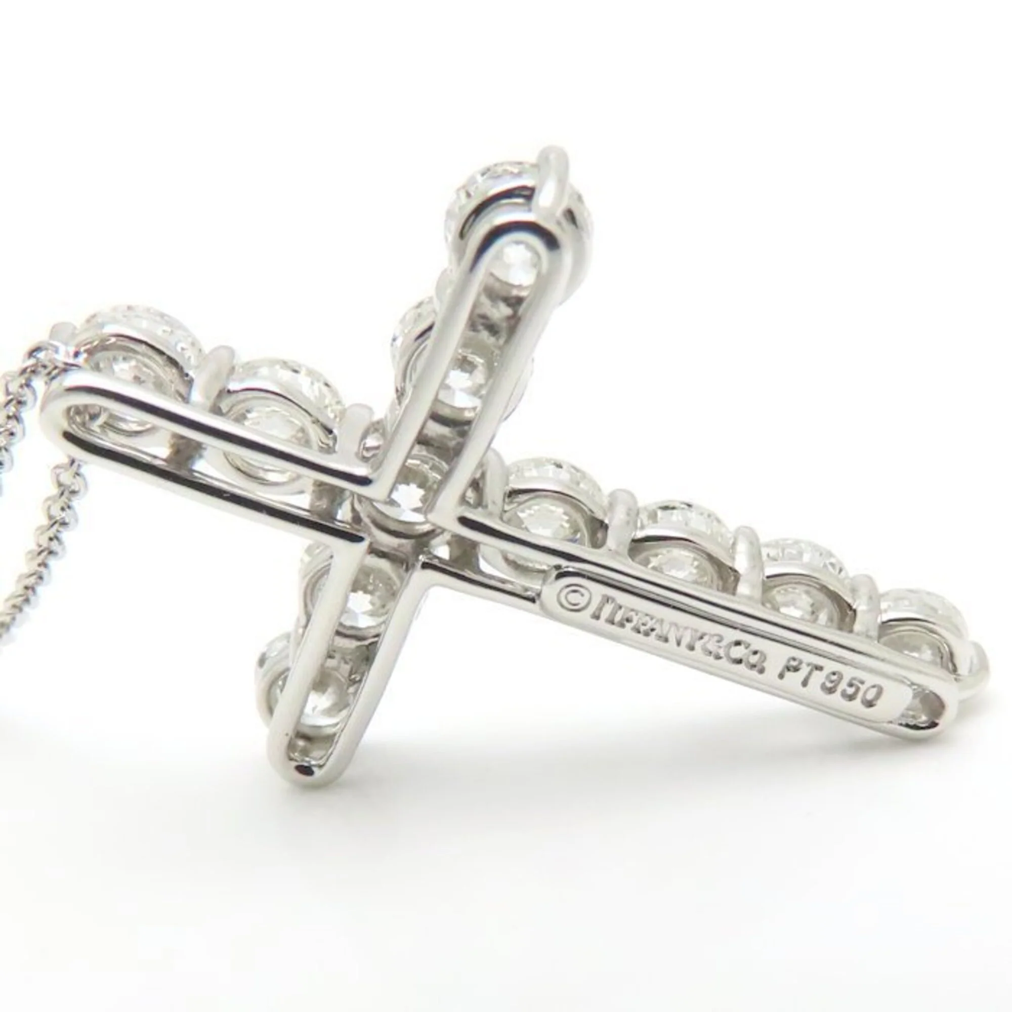 Large Cross Pendant Necklace Platinum With Diamonds - Image 5