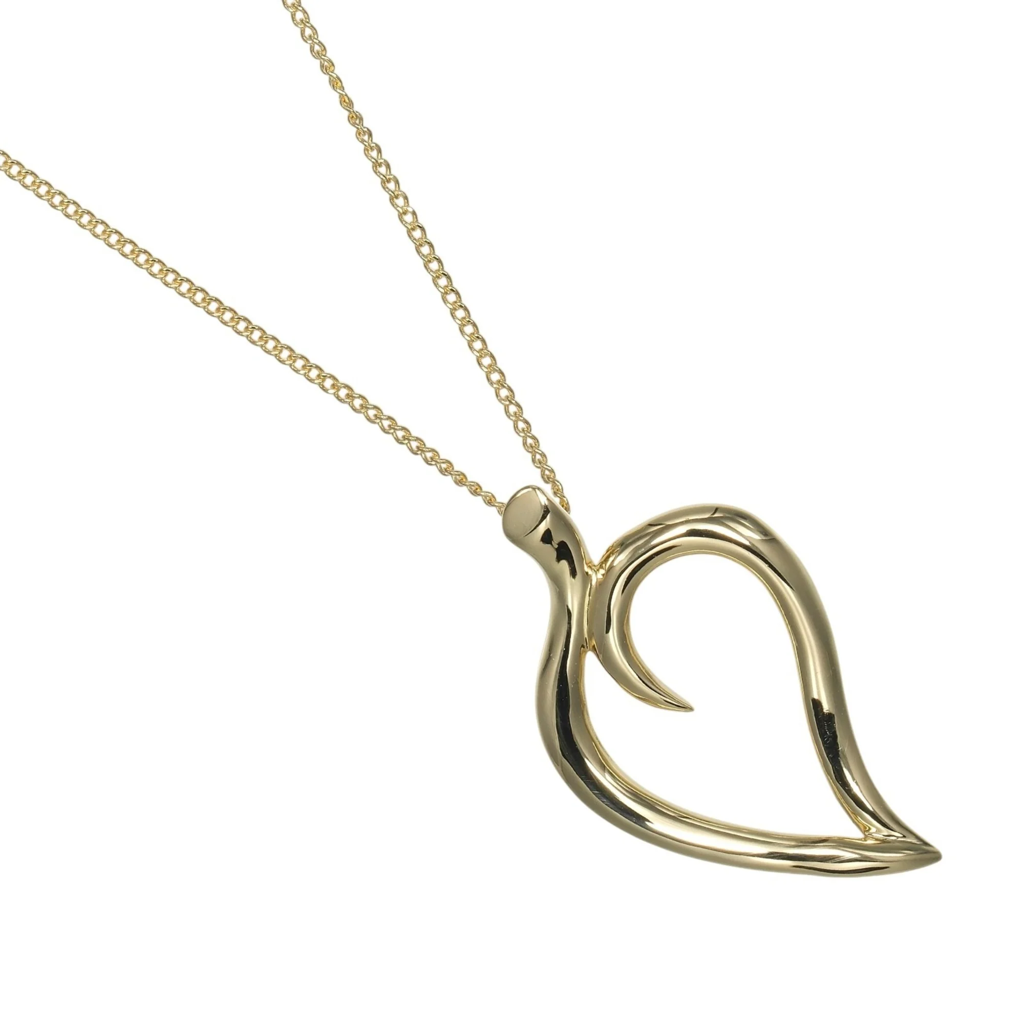 Leaf Pendant Necklace 18K Yellow Gold