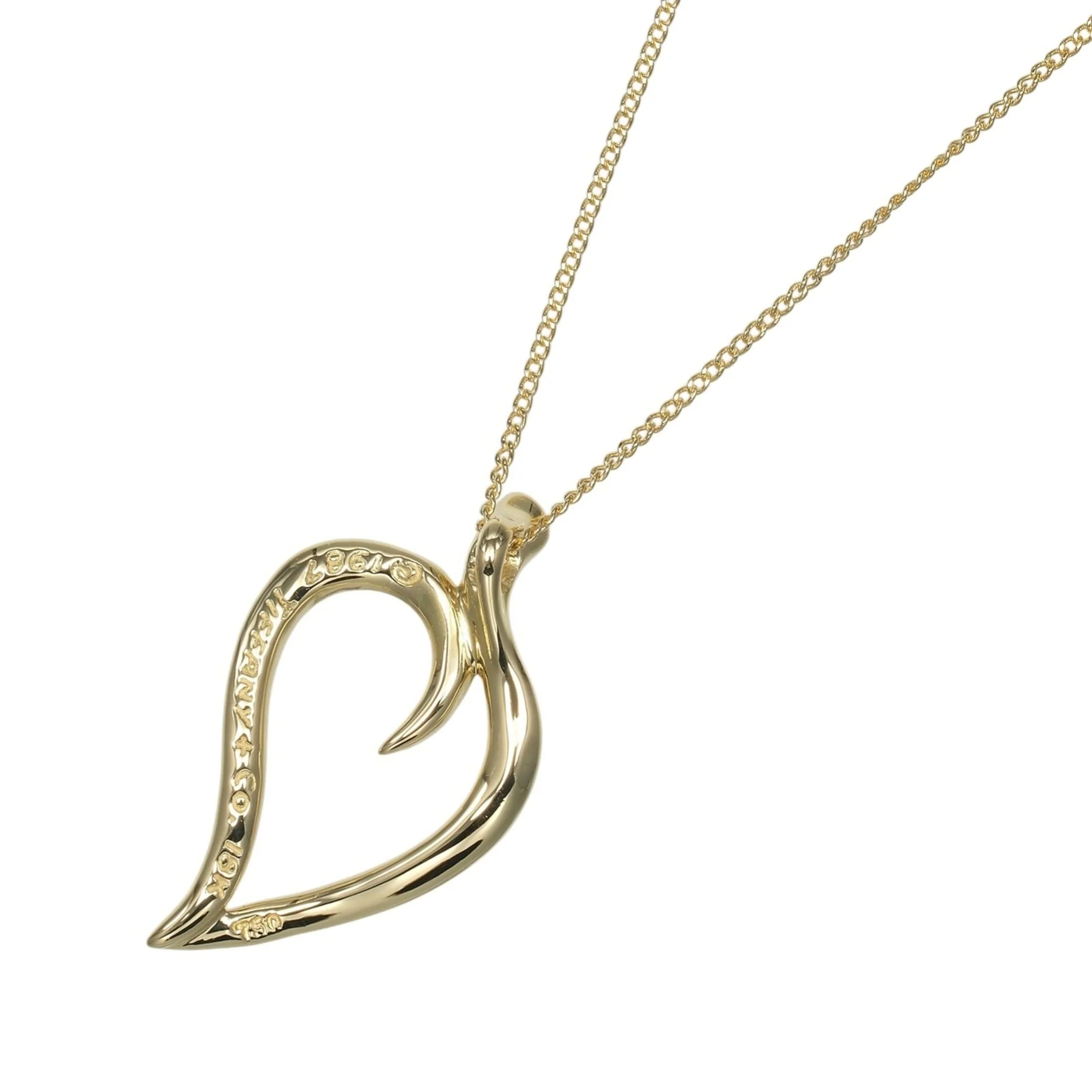 Leaf Pendant Necklace 18K Yellow Gold - Image 3